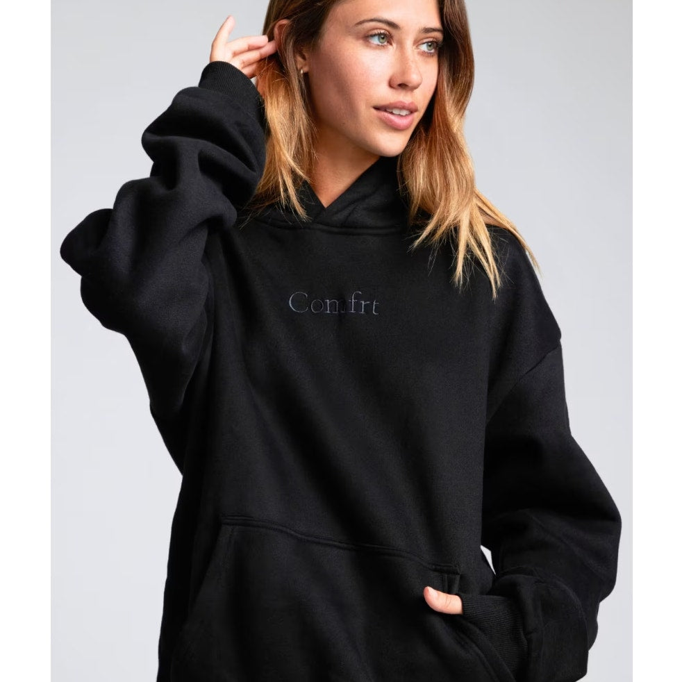Comfrt Signature Fit Embroidered Logo Fleece Pullover Hoodie Sweatshirt Black 2X