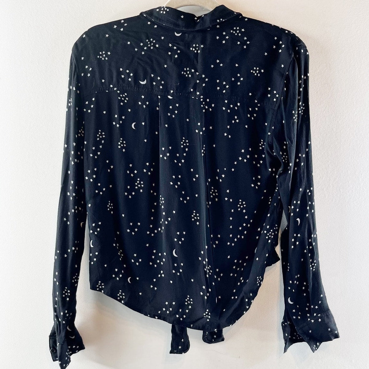 Rails Long Sleeve Val Galaxy Tie Front Blouse Top Black XS