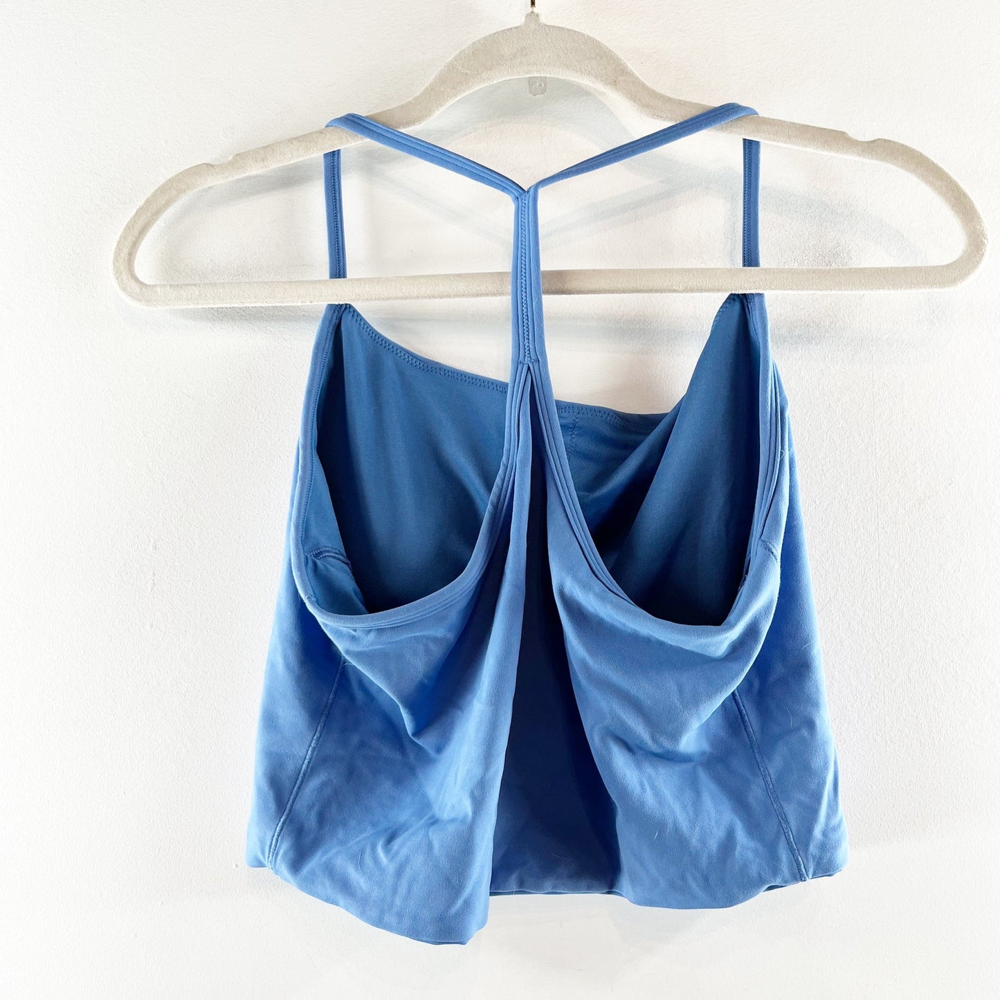 YPB Abercrombie Racerback Cropped Workout Tank Top Blue Large