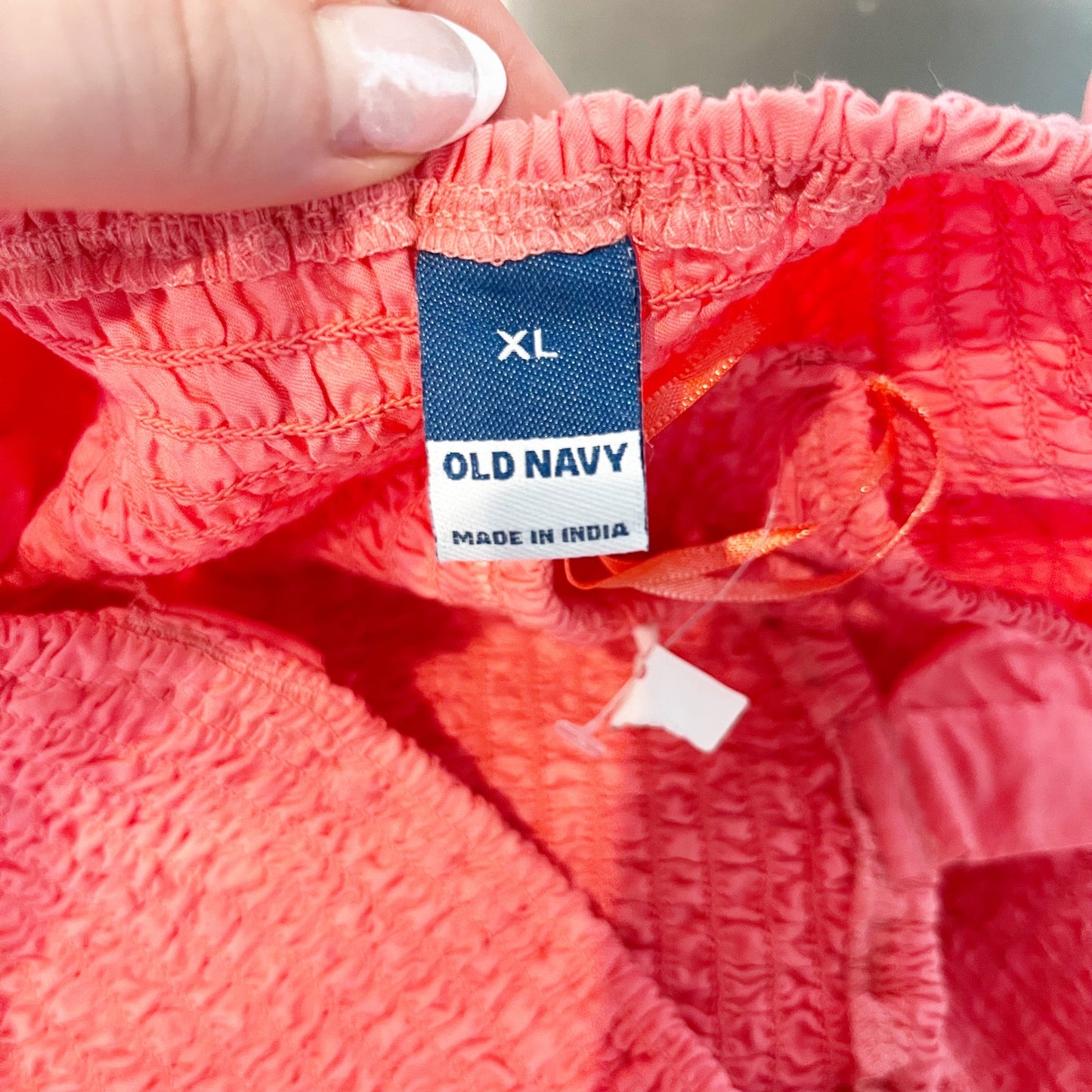 Old Navy Sleeveless Square Neck Full Smocked Fitted Tank Top Ginger Rose Pink XL