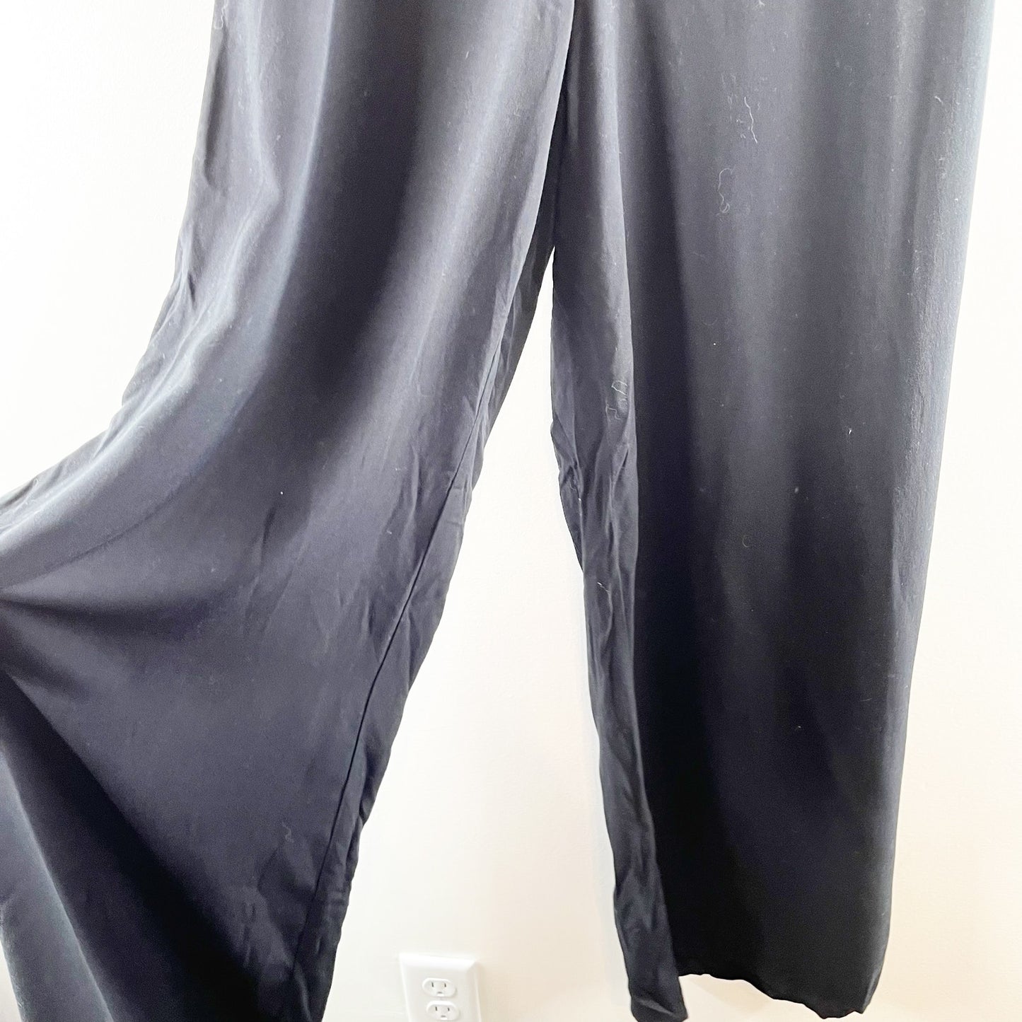 Molly Bracken Pull On High Waisted Wide Leg Trouser Pants Black XS