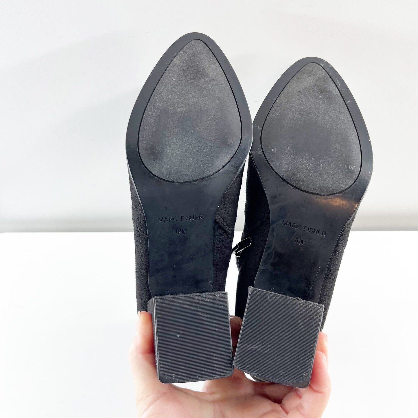 Marc Fisher Balsan Suede Block Heel Ankle Boots Booties 8.5