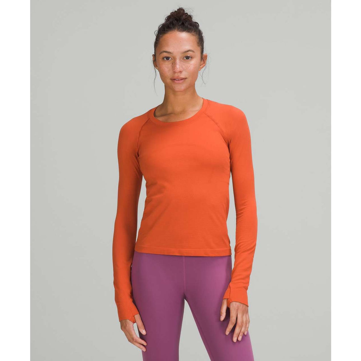 Lululemon Swiftly Tech Long Sleeve Shirt 2.0 Race Length Canyon Orange 6