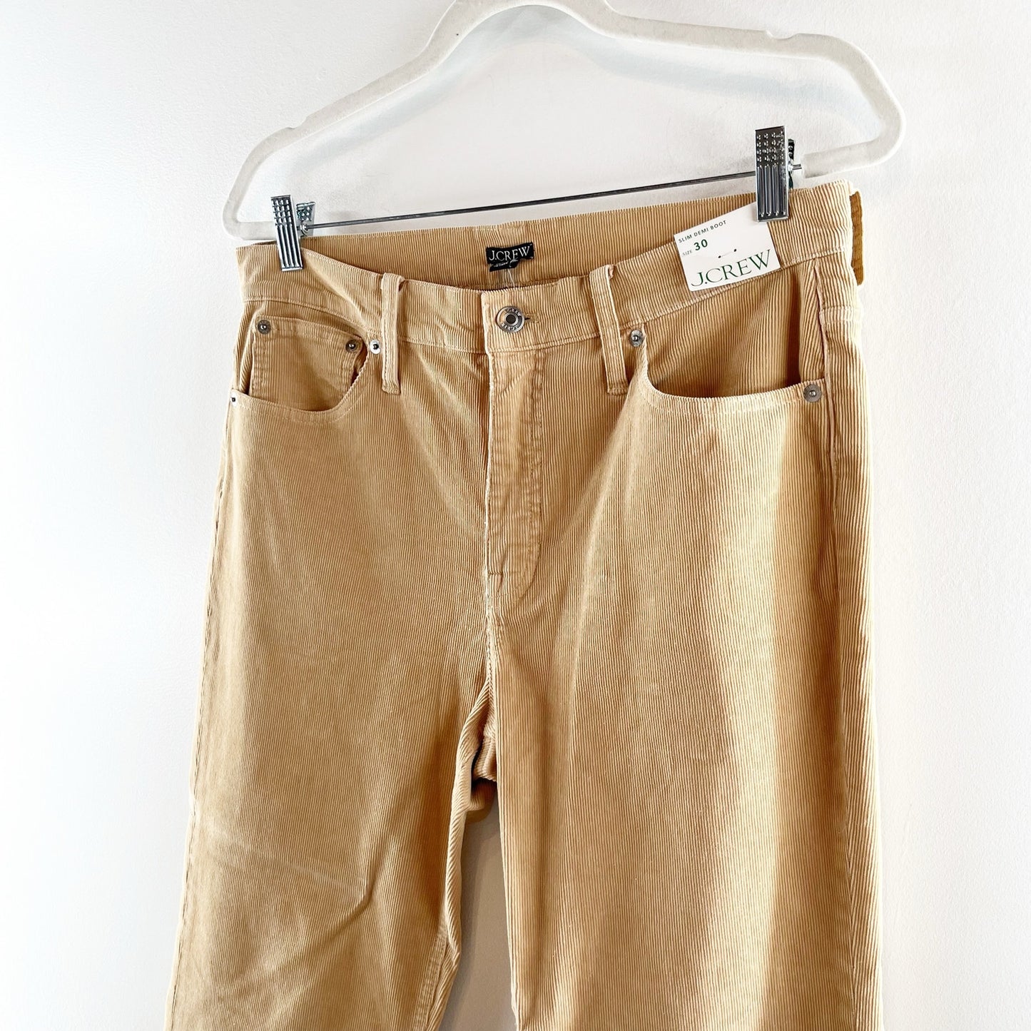 J. Crew Slim Demi Boot Cut Pants Corduroy Tan Khaki 30 / 10