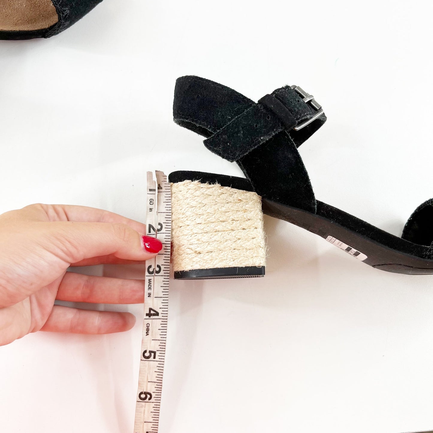 Toms Rosa Block Heel Espadrille Sandals Black 8.5
