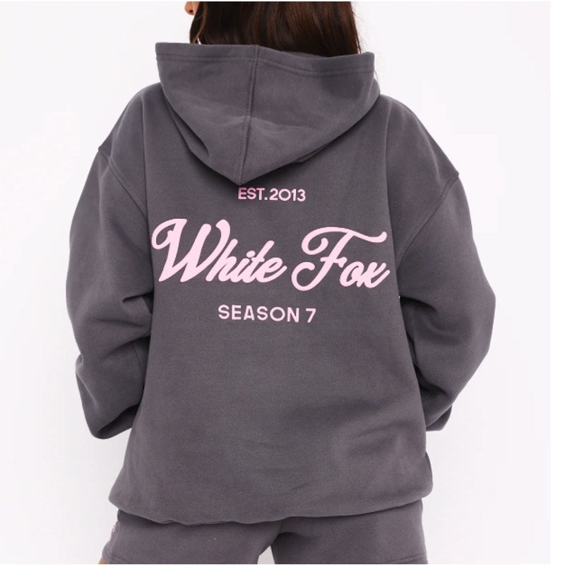 White Fox Season 7 Oversized Hoodie Sweatshirt Monument Dark Gray XS / S