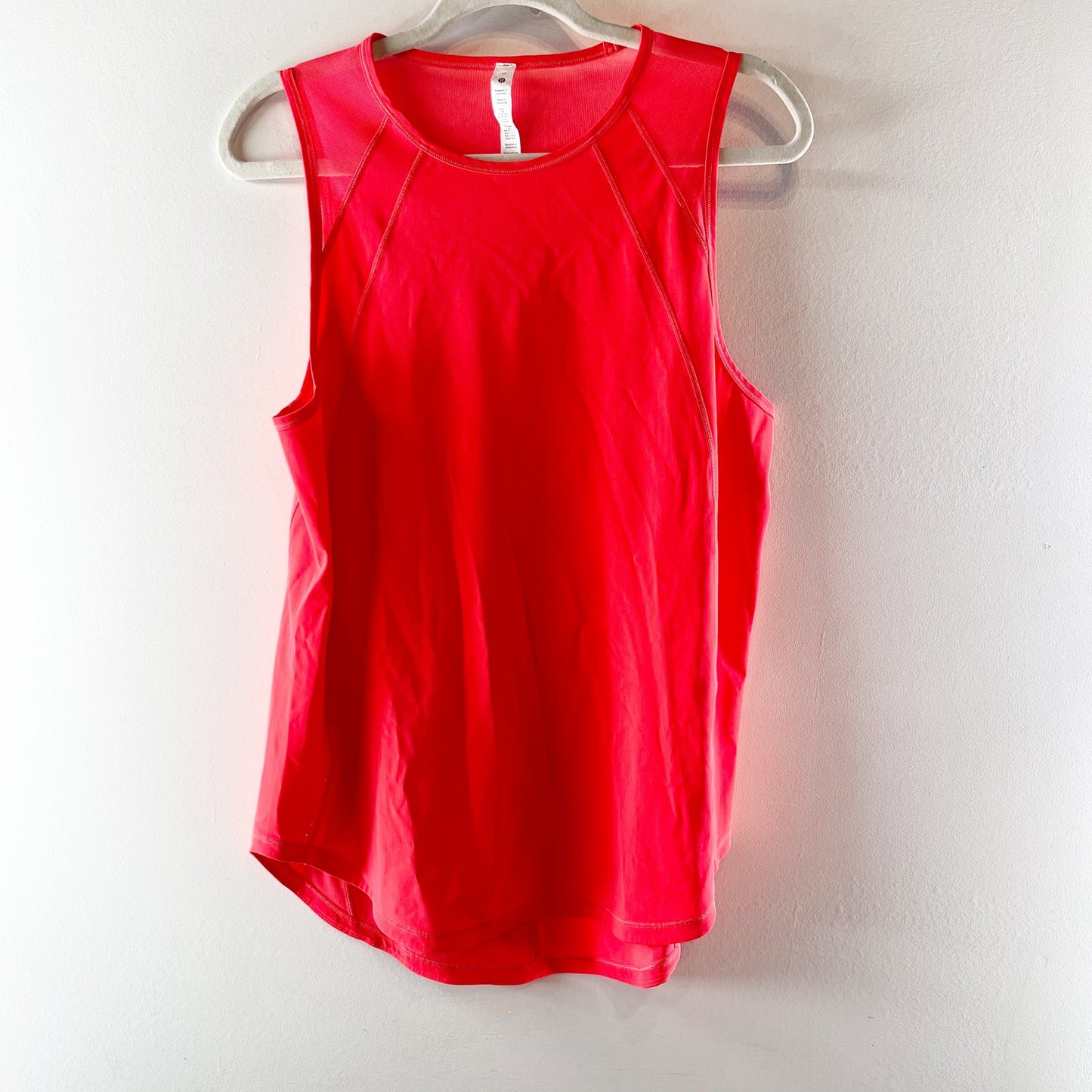 Lululemon Sculpt Tank Top Open Back Cutout Flare Red Orange 10