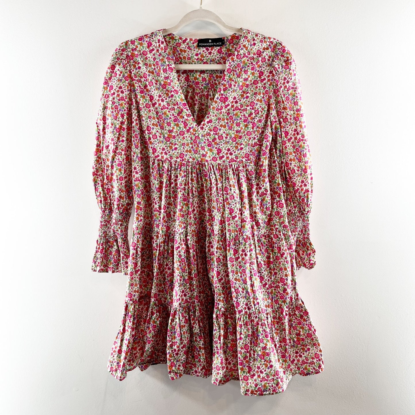 Pomander Place Tuckernuck Kenzo Long Sleeve Mini Dress in Savannah Floral Small