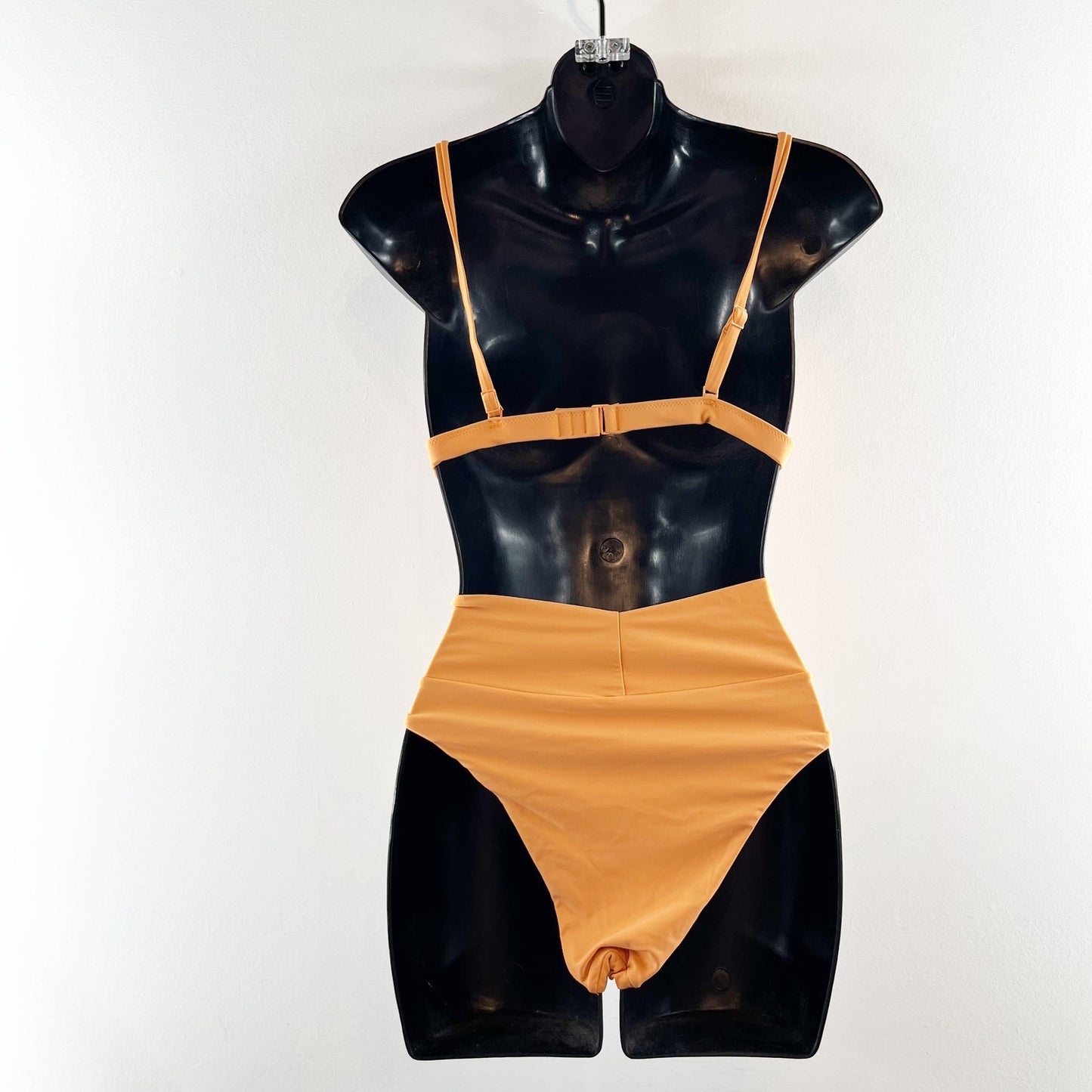 Aerie Triangle Top and High Cut Cheeky Bottoms Bikini Set Orange Small