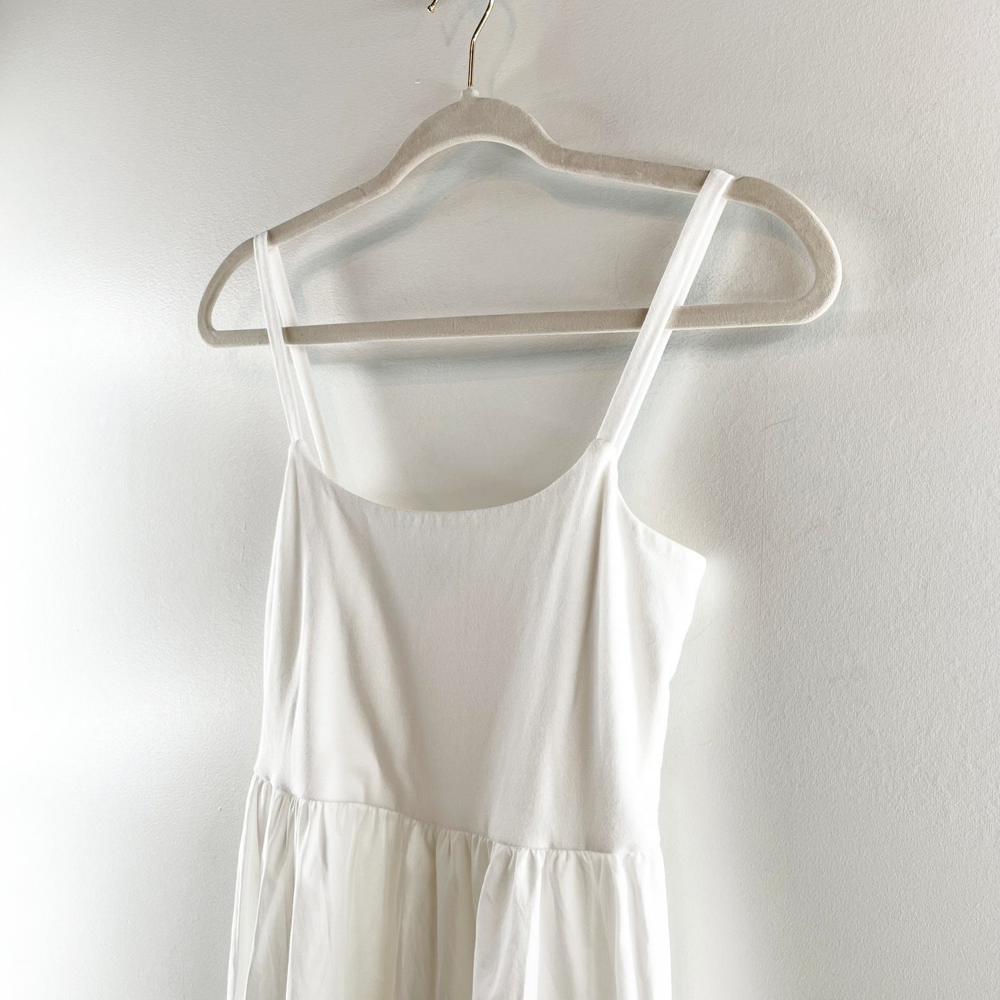 Old Navy Sleeveless Knit Woven Midi Dress White Small