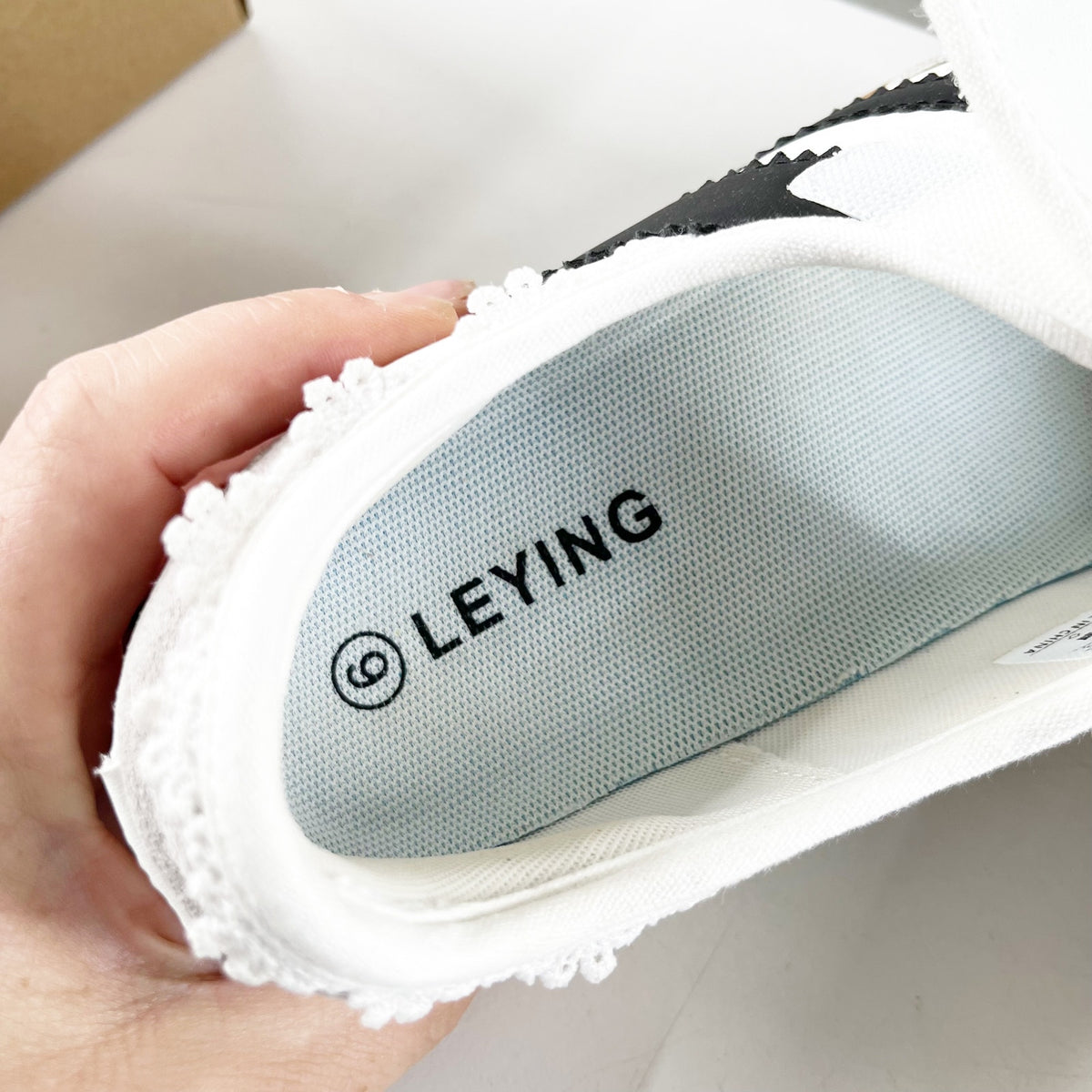 Leying Sporty Striped Ballet Flat Mary Jane Shoes Sneakers White Black 6