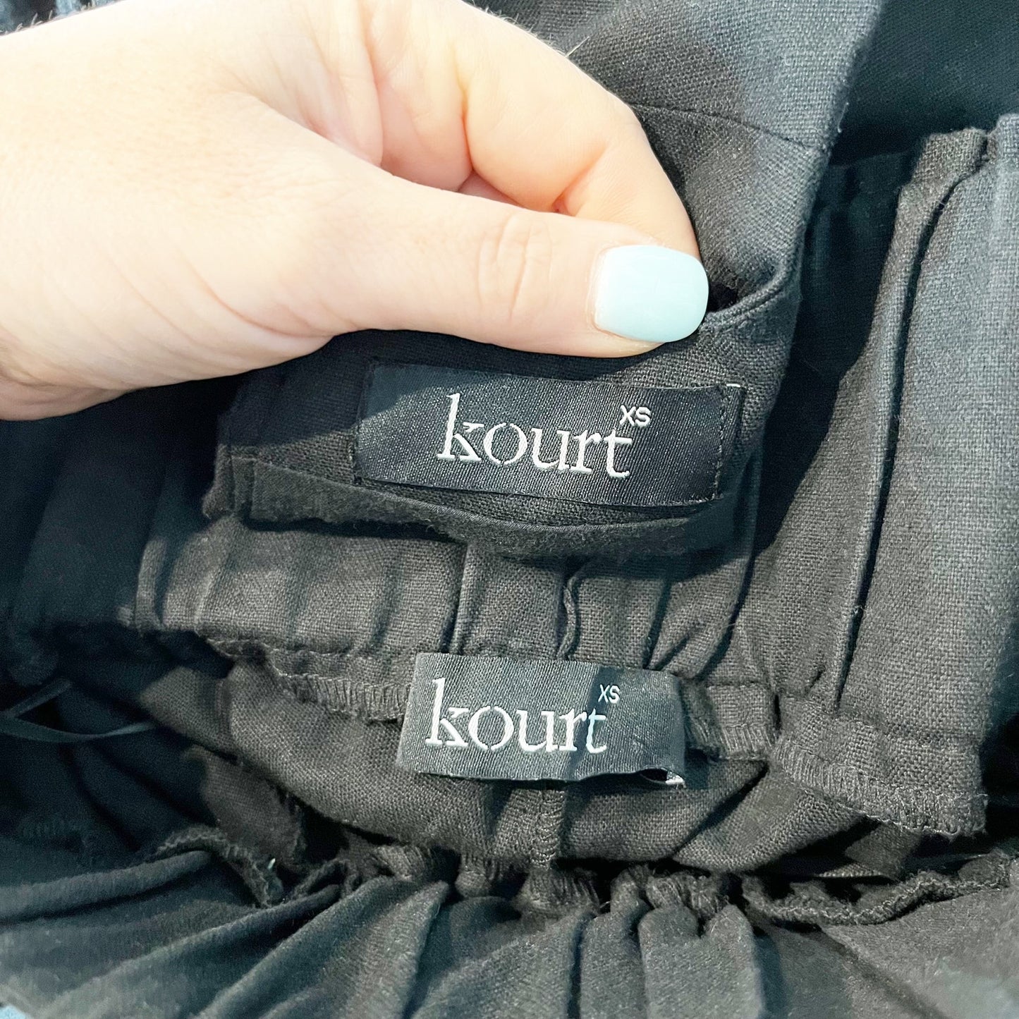 kourt Willow Sleeveless Top & Cropped Wide Leg Linen Blend Pant Set Black XS