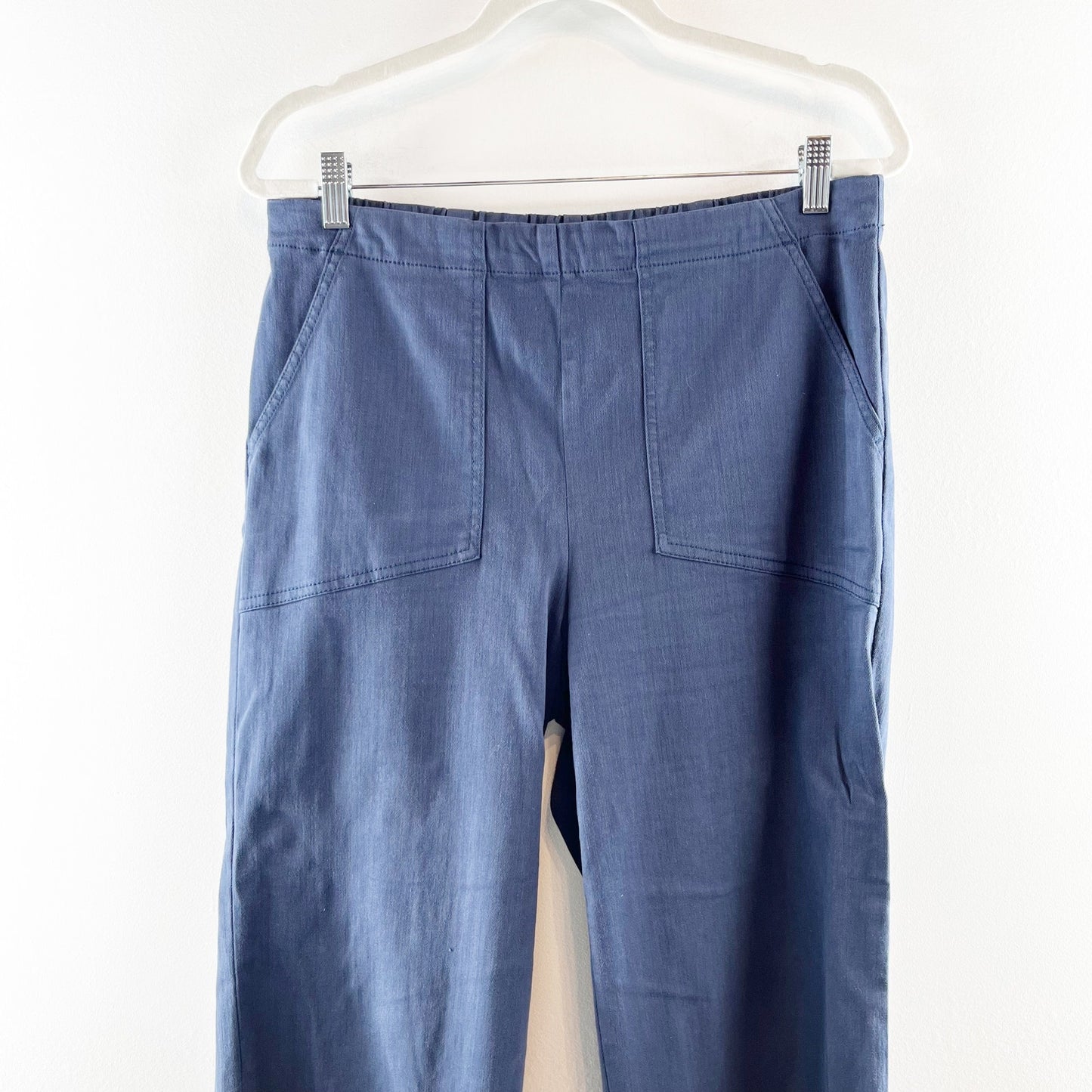 Nic + Zoe All Day Pull On Wide Leg High Rise Crop Pants Blue 12