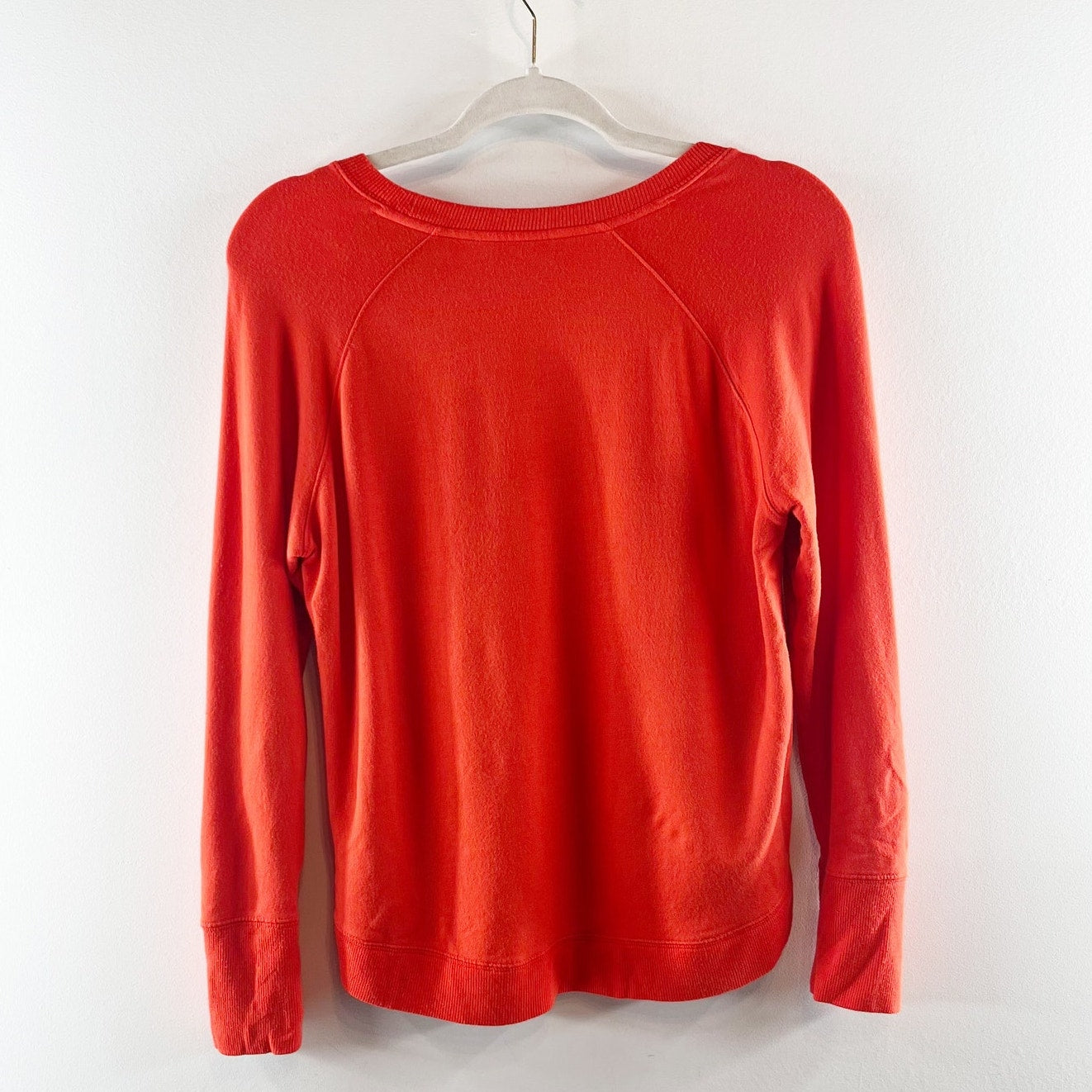 Athleta Crewneck Mindset Pullover Long Sleeve Sweatshirt Orange Red Medium