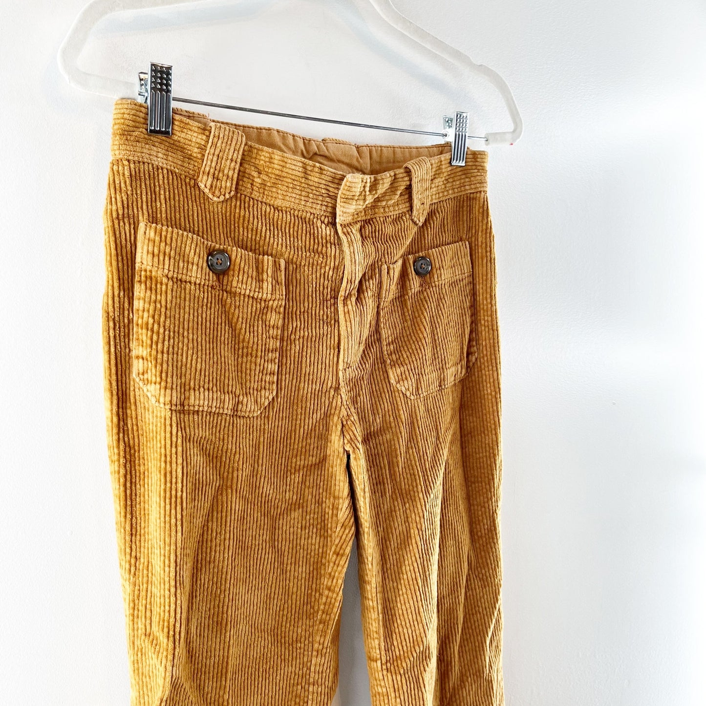 Free People High Rise Corduroy Flare Patch Pocket Pants Brown 0
