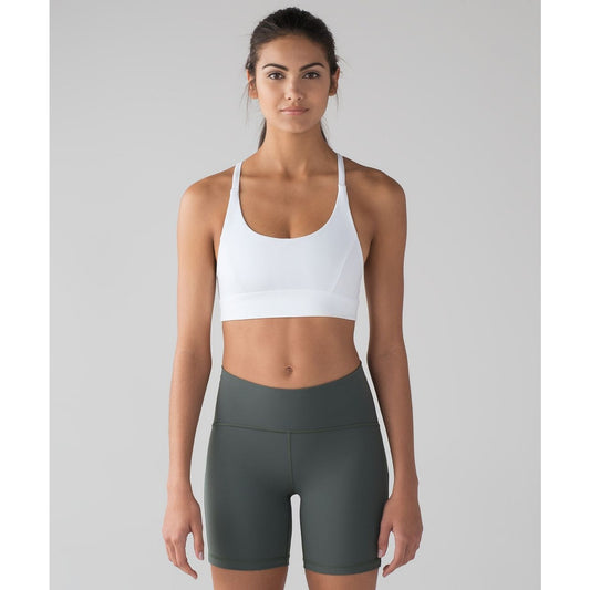Lululemon Athletica Train Times Scoop Neck Training Sports Bra White 8