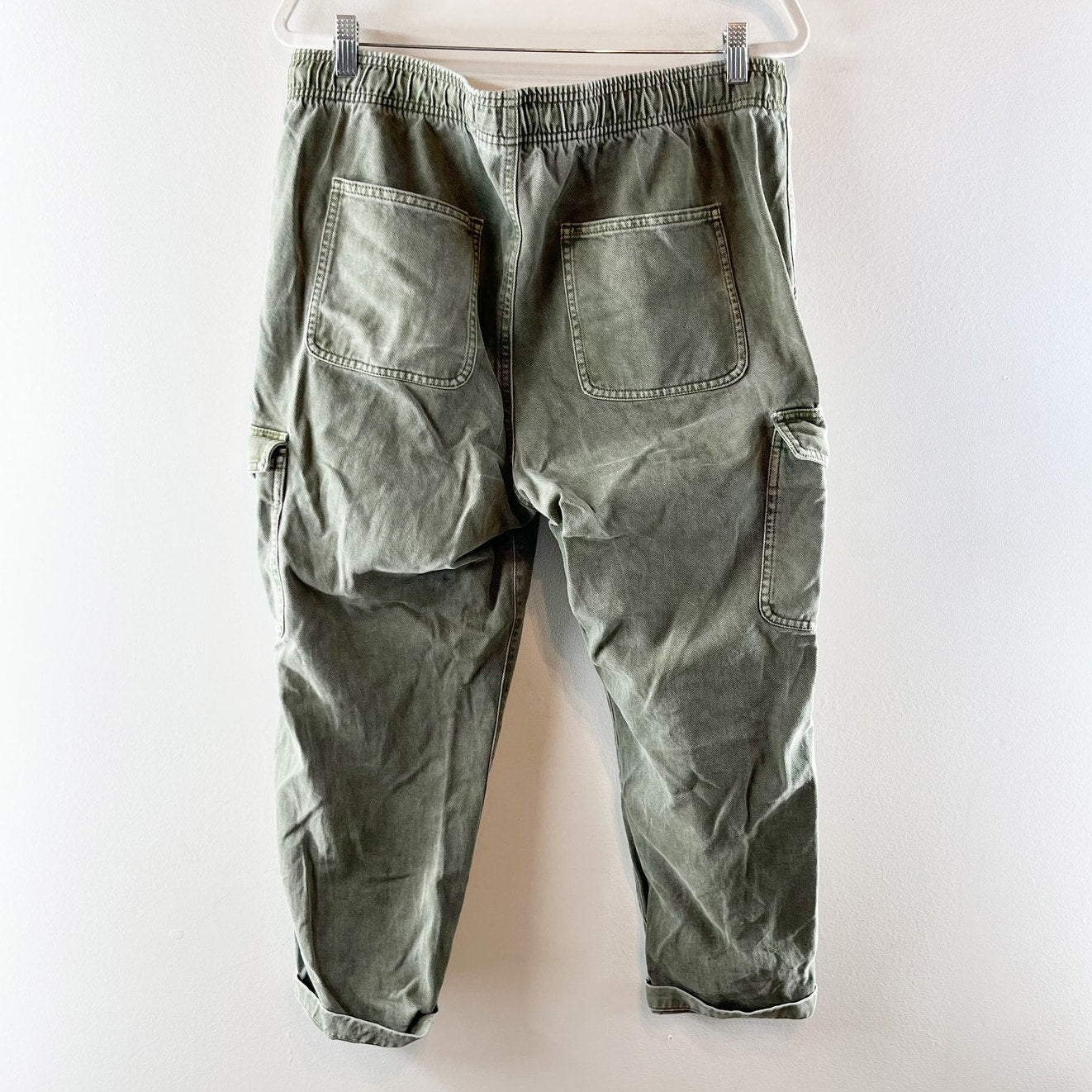 GAP Easy Jean High Rise Cargo Cotton Ankle Pants Green Large