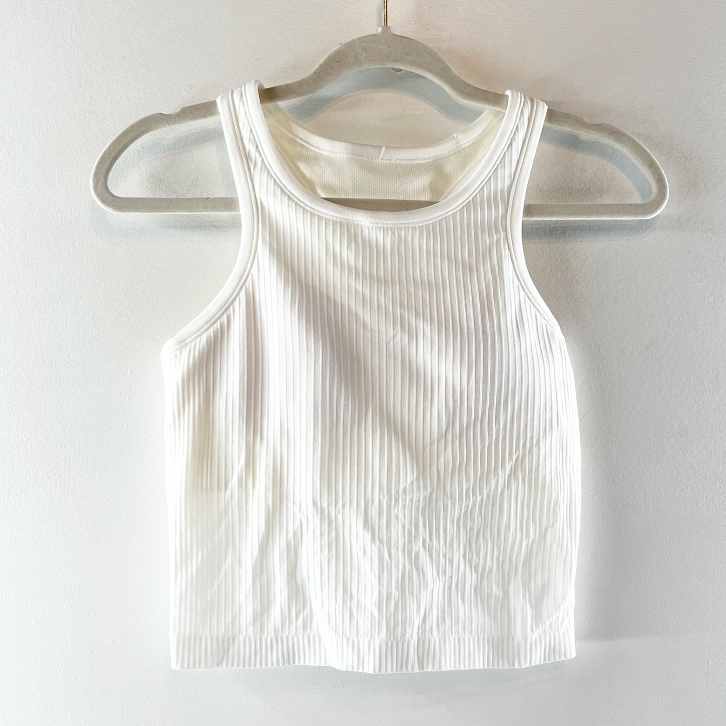 Lululemon Ebb To Street Racerback Ribbed Crop Tank Top White 6
