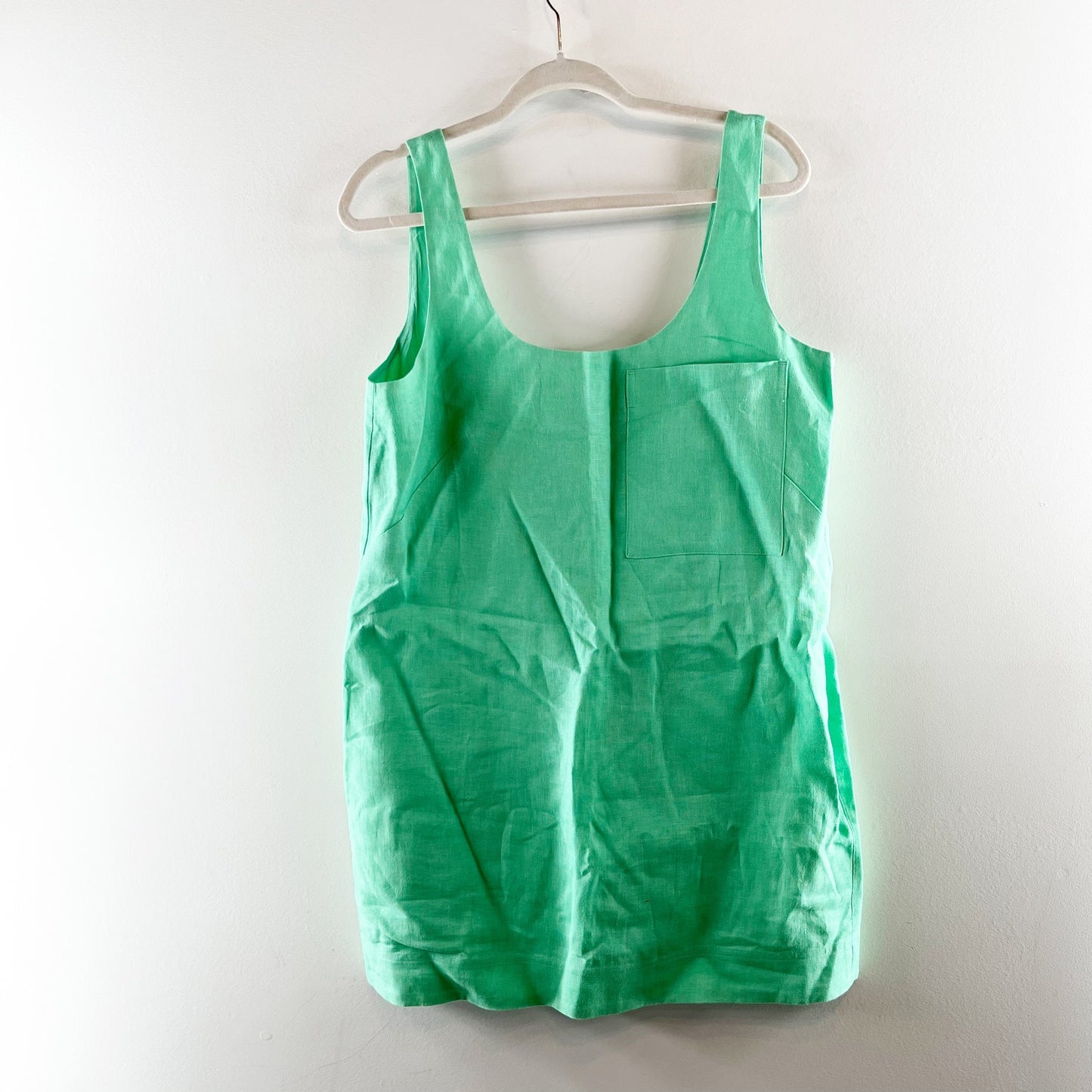 Banana Republic Linen Scoop-Neck Mini Shift Dress Katydid Green Small