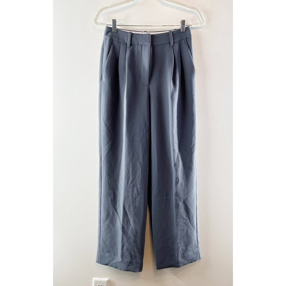 Aritzia The Effortless Pants Trousers Crepette Vintage Navy Blue 4