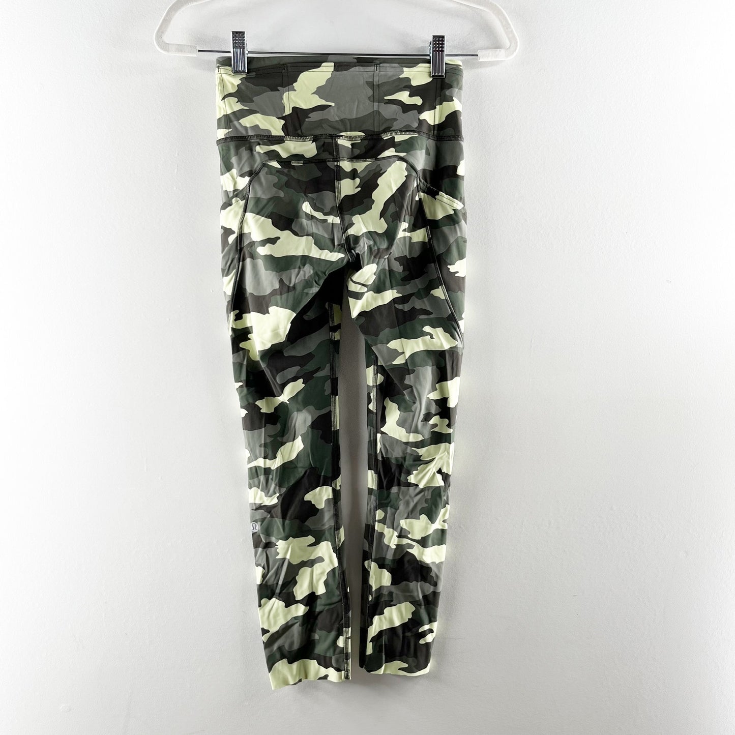 Lululemon Fast and Free High Rise Crop 23" Heritage 365 Camo Crispin Green Multi