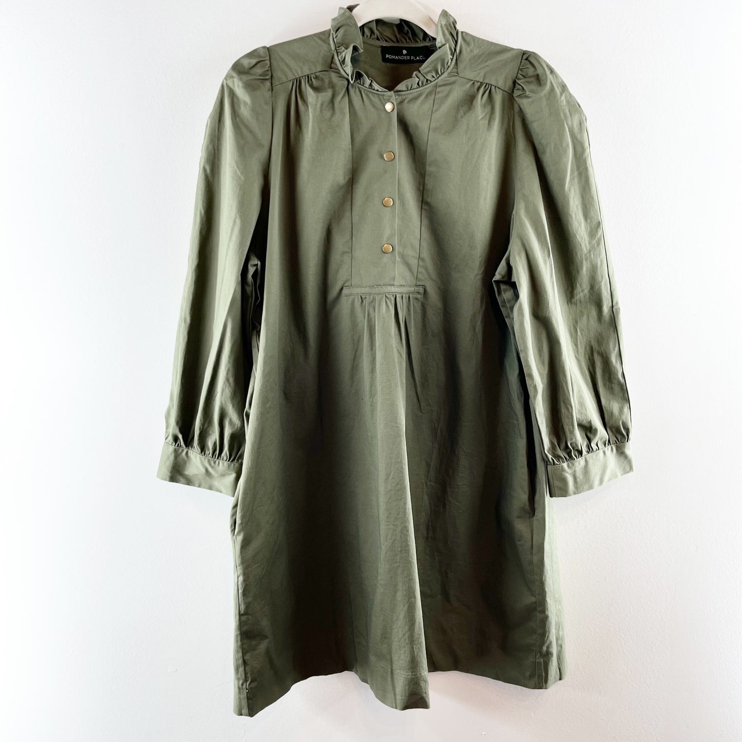 Pomander Place Tuckernuck Claiborne Long Sleeve Tunic Mini Dress Green XL