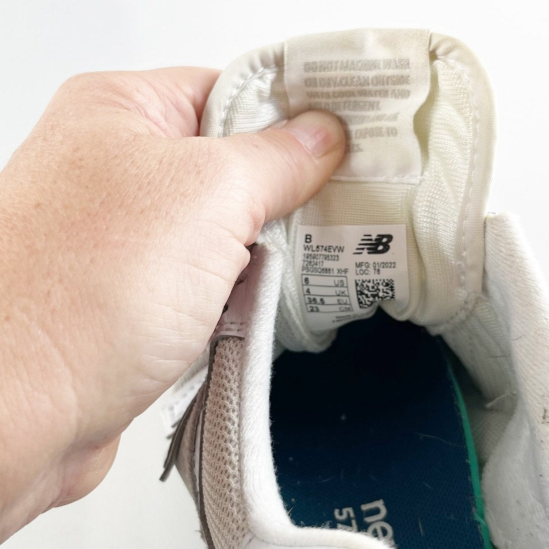 New Balance 574 Classic Sneakers Gray Cream White 6