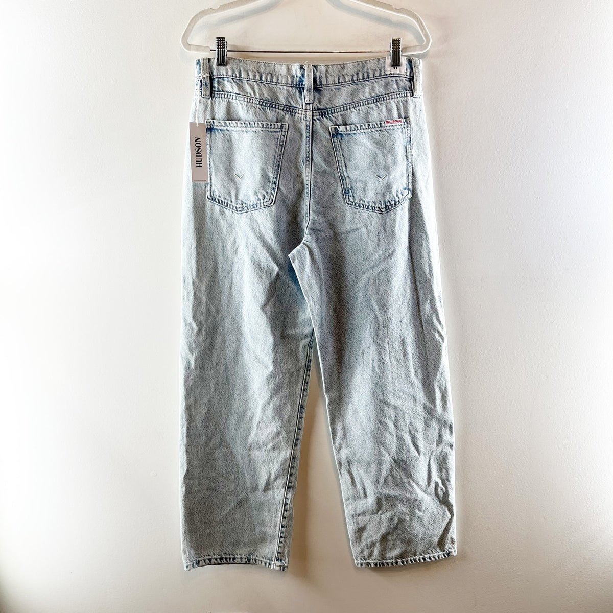 Hudson Noa High Rise Straight Leg Ankle Jeans Denim Brenda Light Wash 31