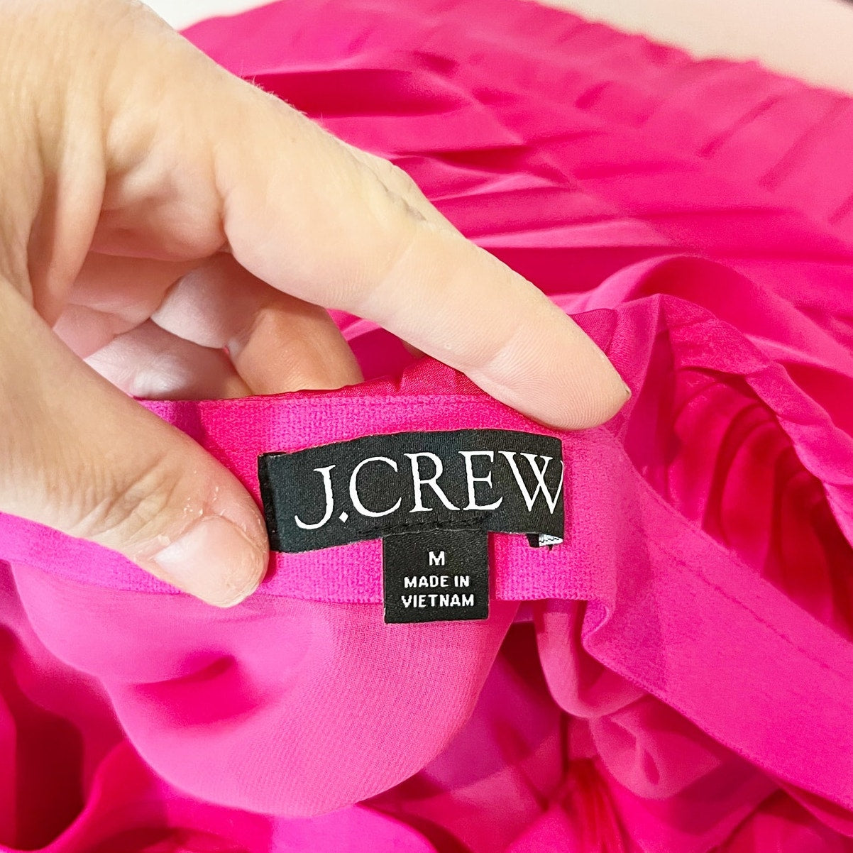 J. Crew Gwyneth Pleated Midi Satin Slip Skirt Pink Medium