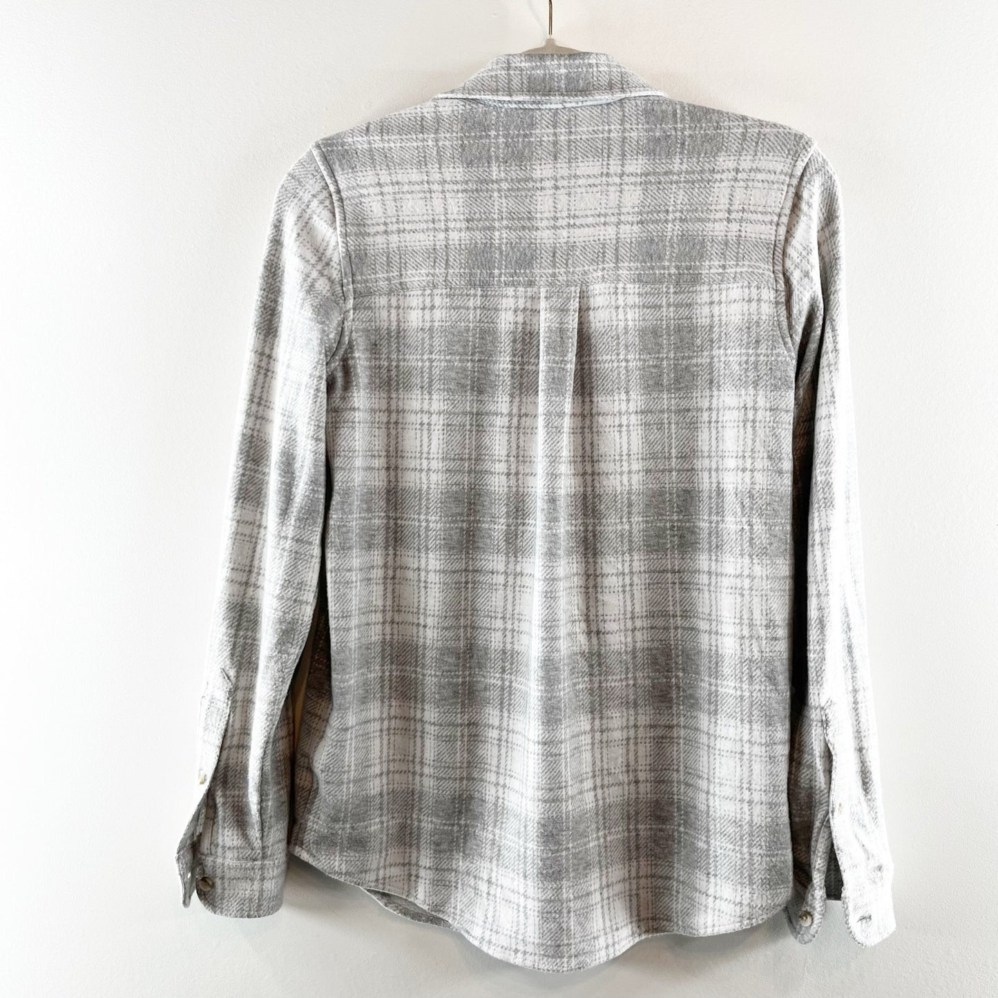 Faherty W Legend Sweater Button Down Shirt Winter Clouds Plaid Gray XS