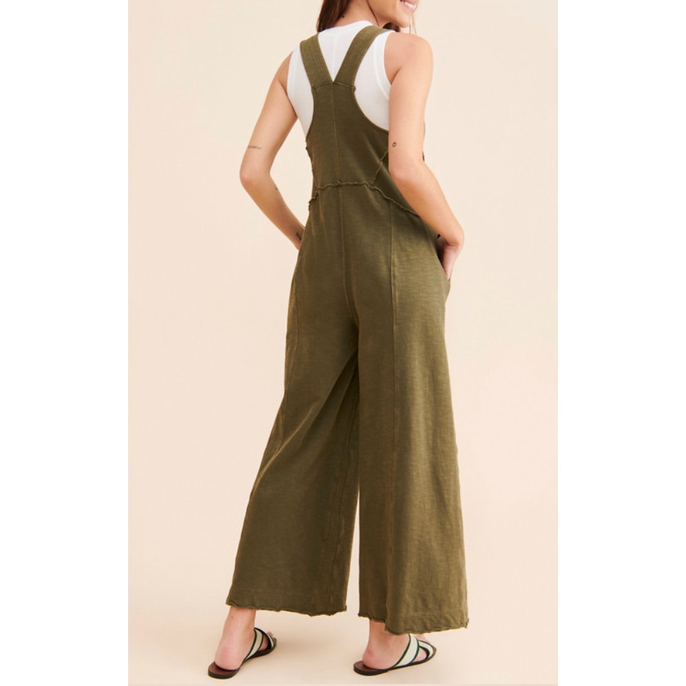Daily Practice Anthropologie The Palmra One Piece Overall Jumpsuit Moss Green MP