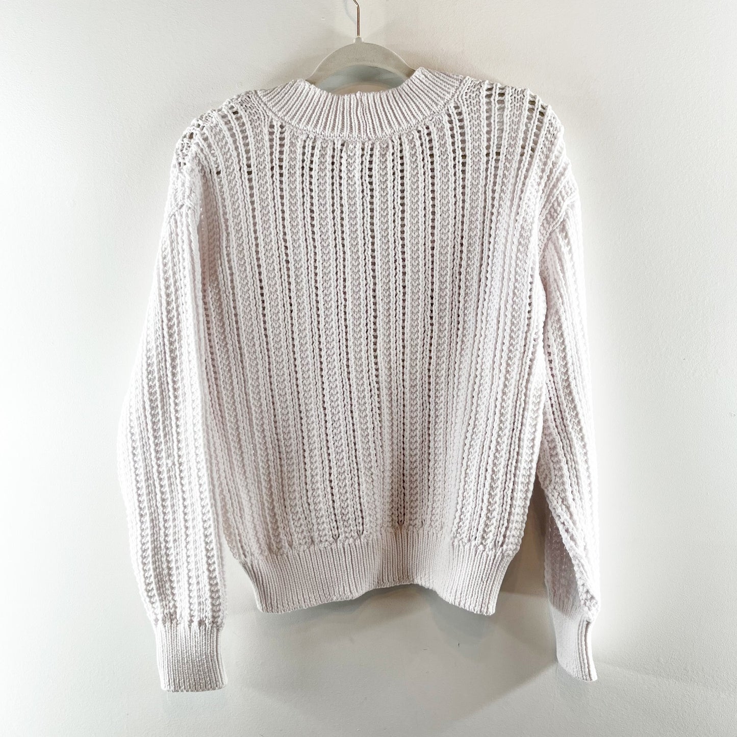 Design History V Neck Long Sleeve Chunky Sweater White XS