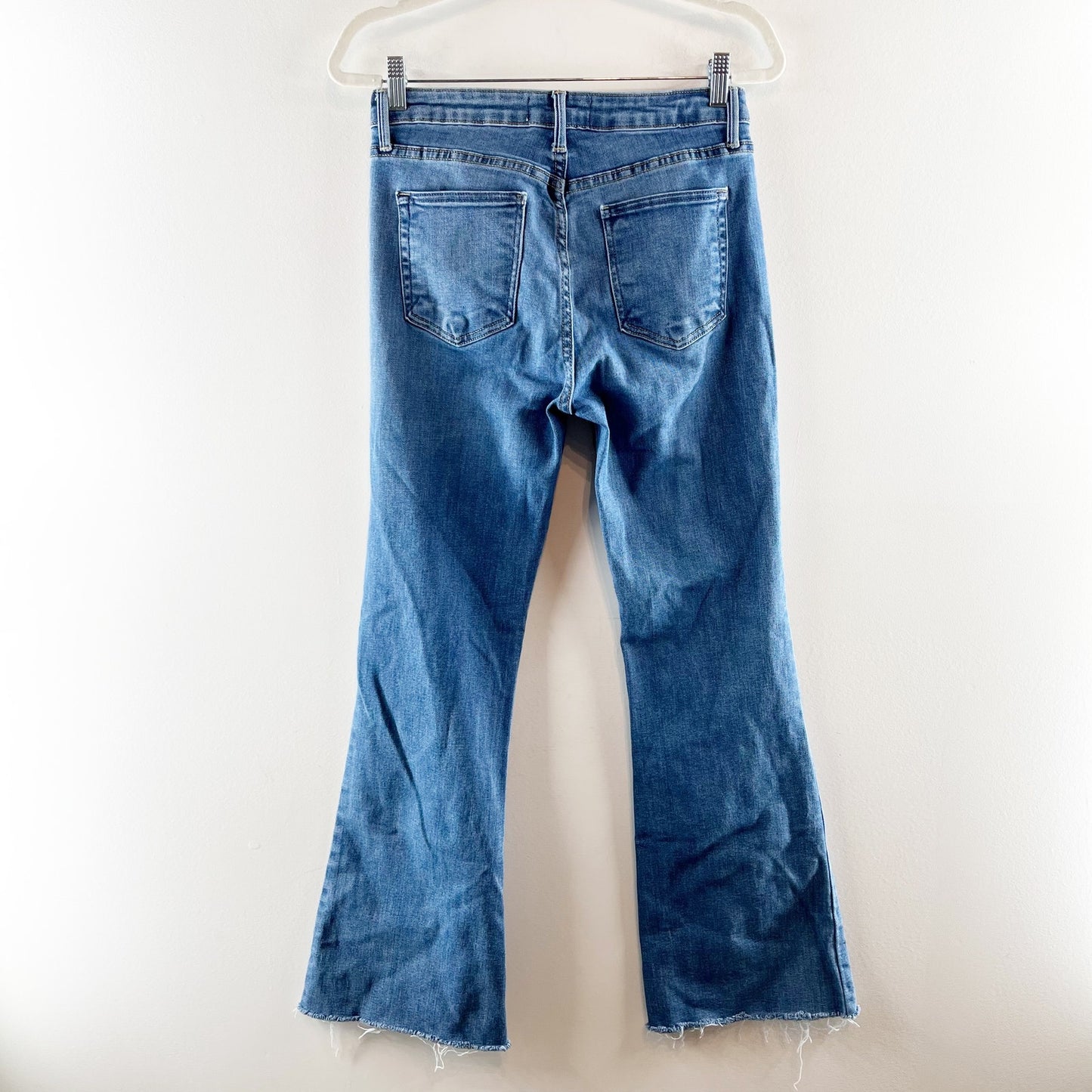 Just Black Denim The Fall Flare Raw Hem Jeans Blue 29