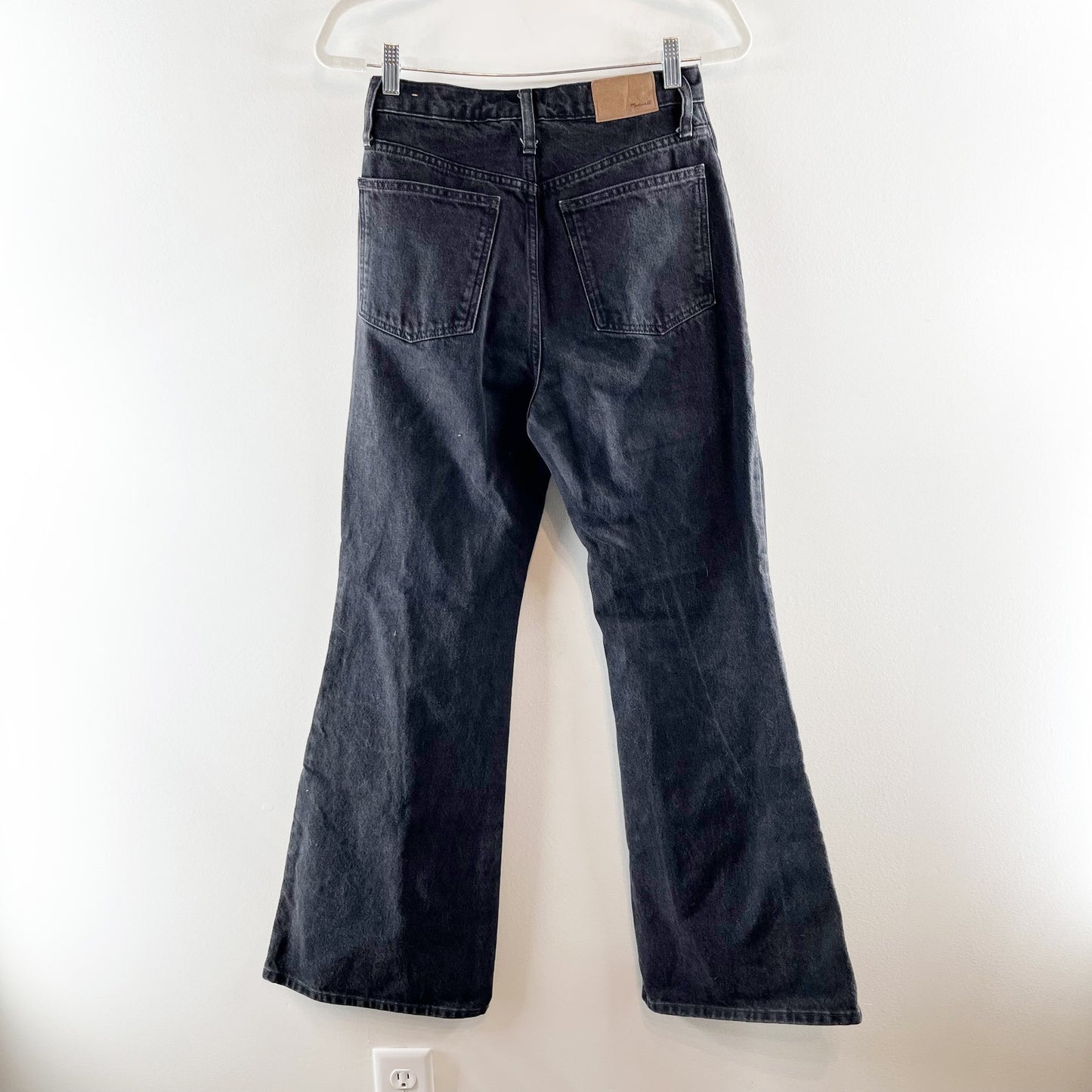 Madewell High Rise Baggy Flare Jeans in Lunar Wash Black 25