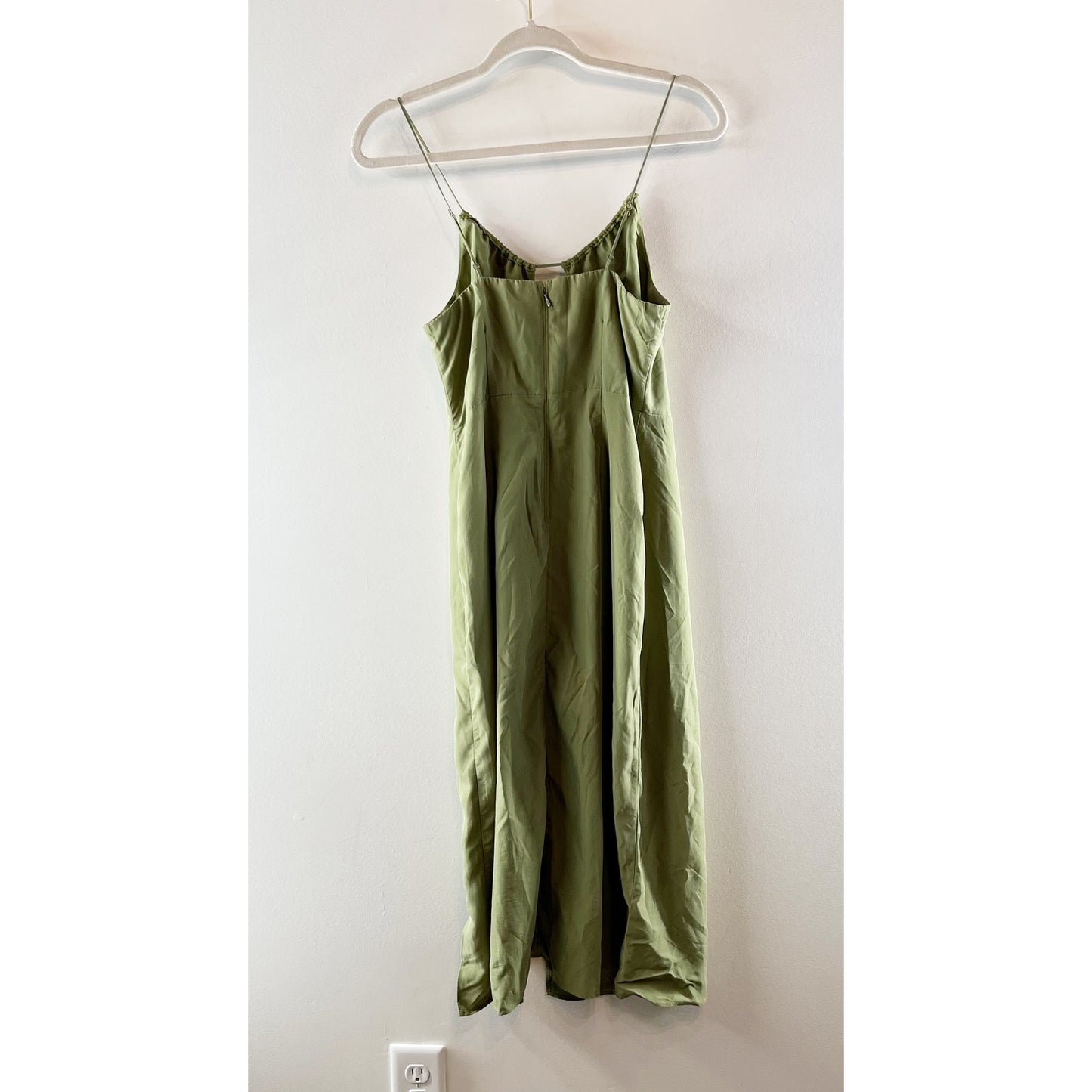Abercrombie & Fitch Keyhole Cutout Midi Slip Dress Green Small