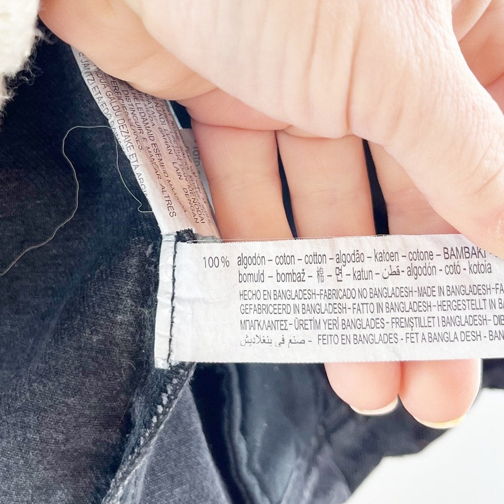 ZARA Oversized Denim Trucker Boyfriend Jacket Black Small