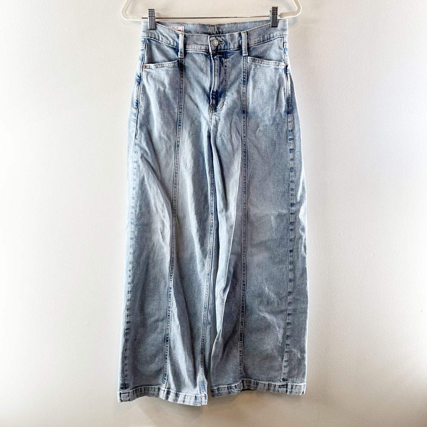 Gap Stride High Rise Light Wash Denim Wide Leg Jeans Light Indigo Blue 27 / 4 P