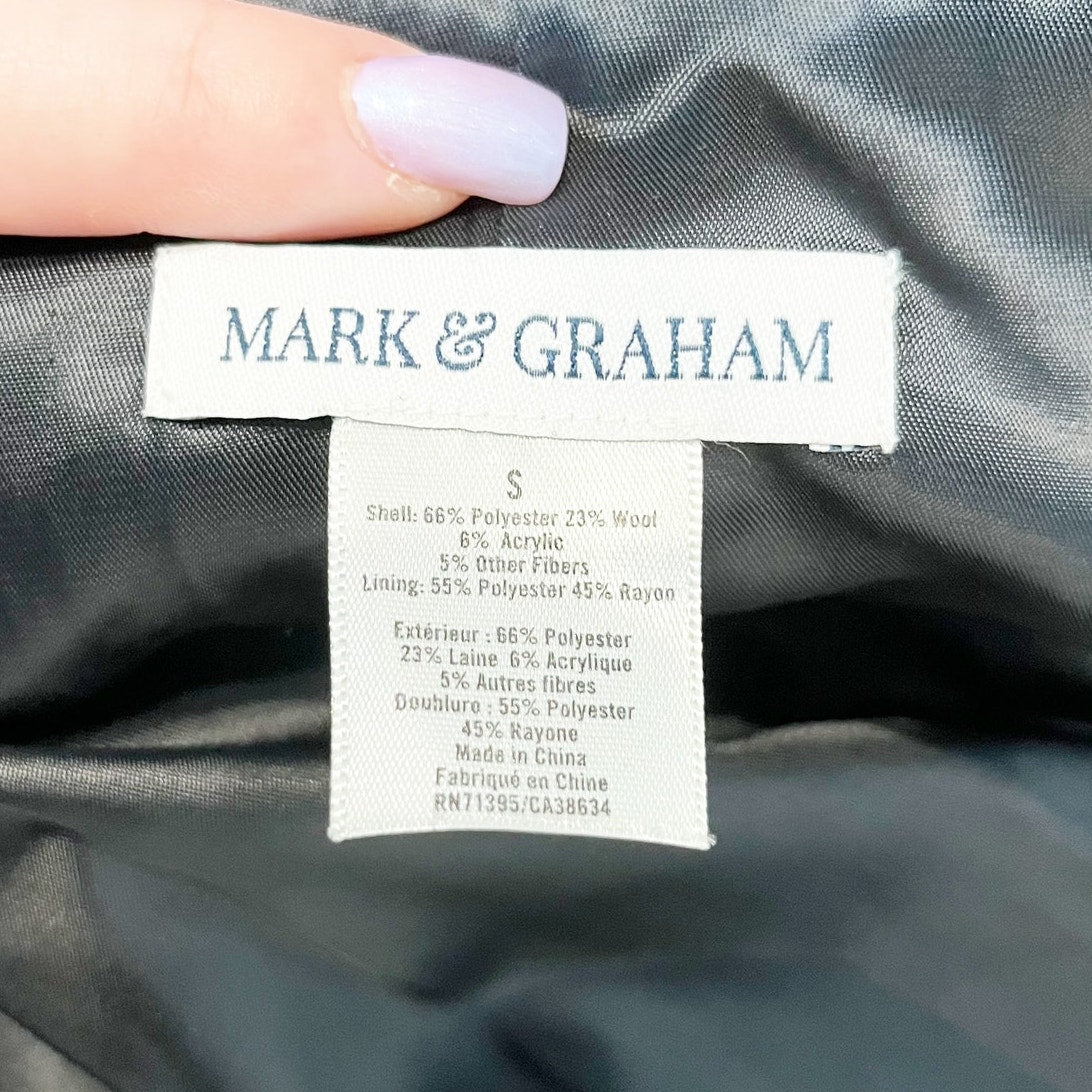 Mark & Graham Stella Wool Blend Cape Jacket Black Small