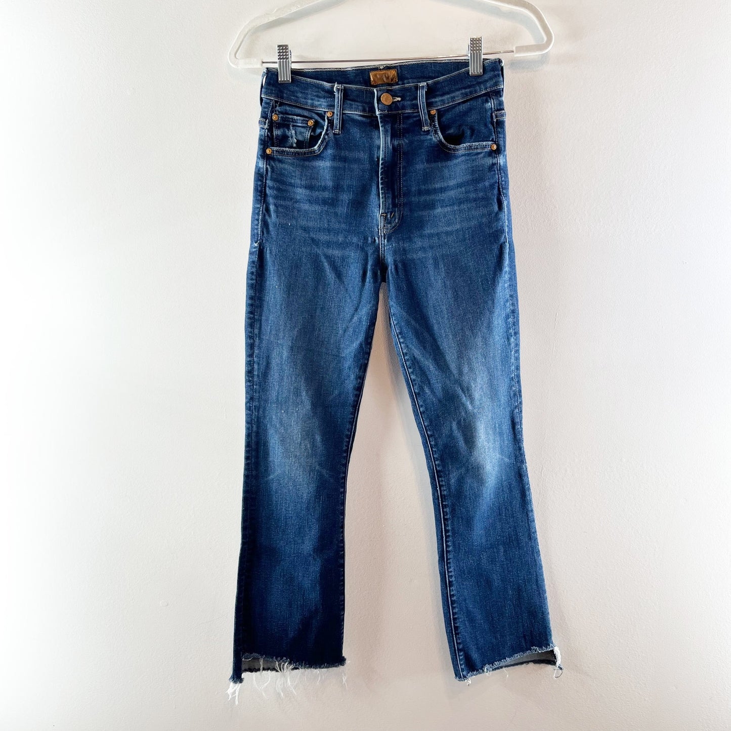 Mother The Insider Crop Step Fray Hem Jeans Teaming Up Blue 26 / 2