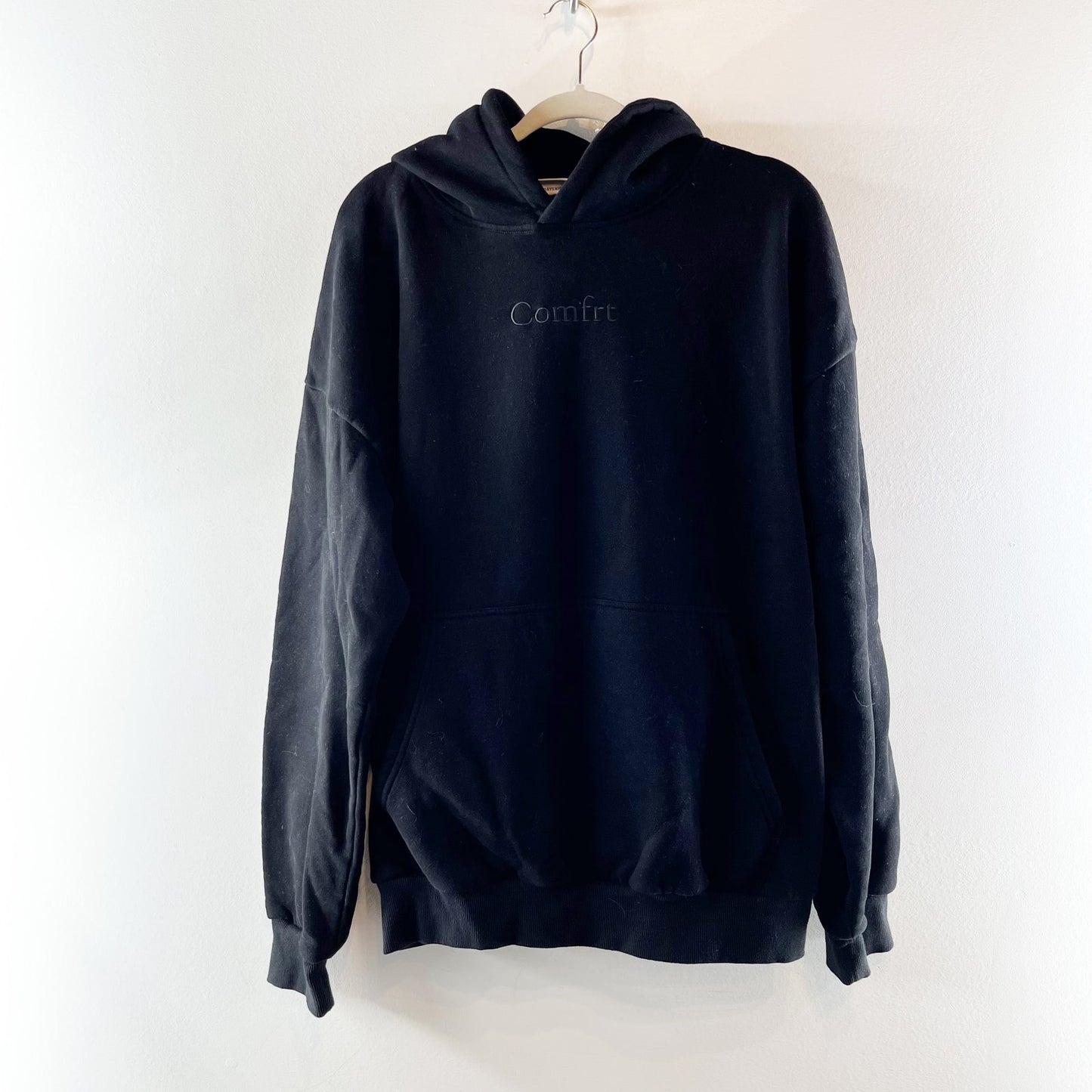 Comfrt Signature Fit Embroidered Logo Fleece Pullover Hoodie Sweatshirt Black 2X