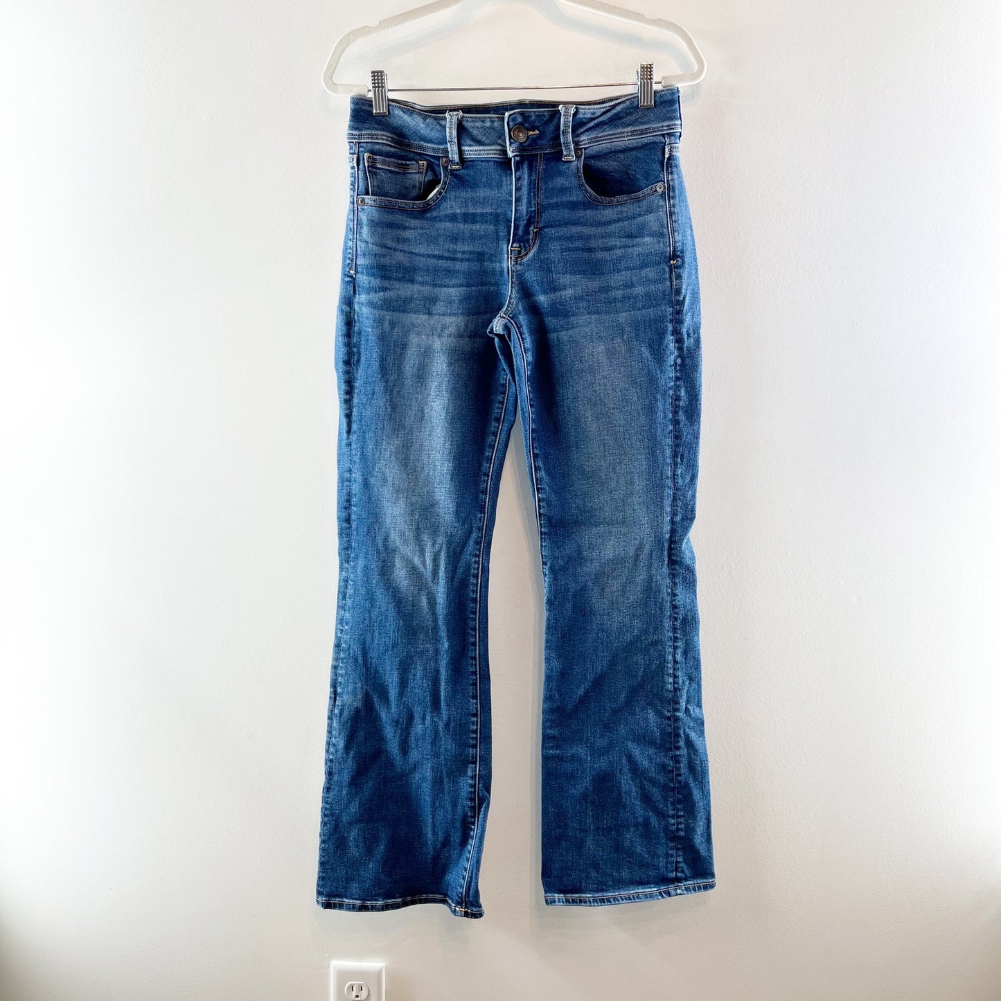 American Eagle Mid Rise Kick Boot Cut Jeans Blue 10