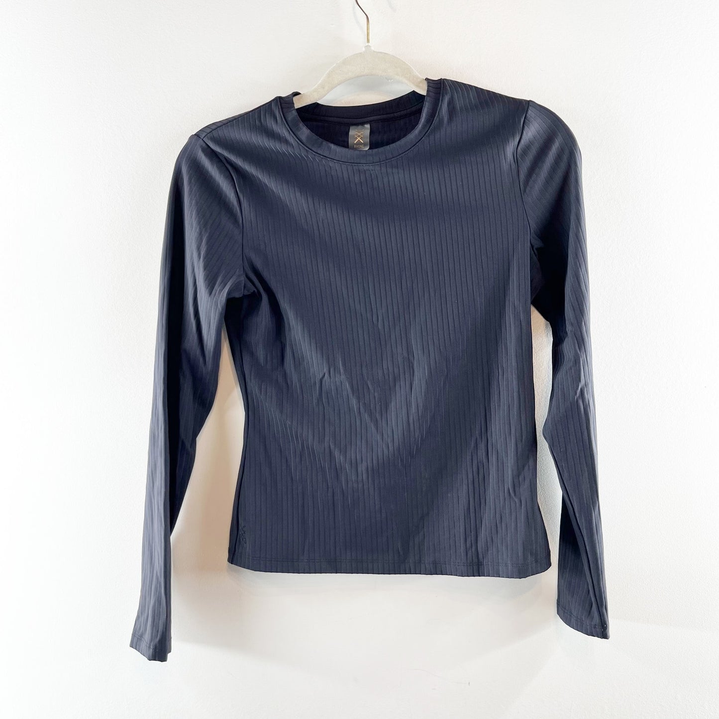 Rhone Modern Rib Long Sleeve Crew Neck Knit T-Shirt Black Small
