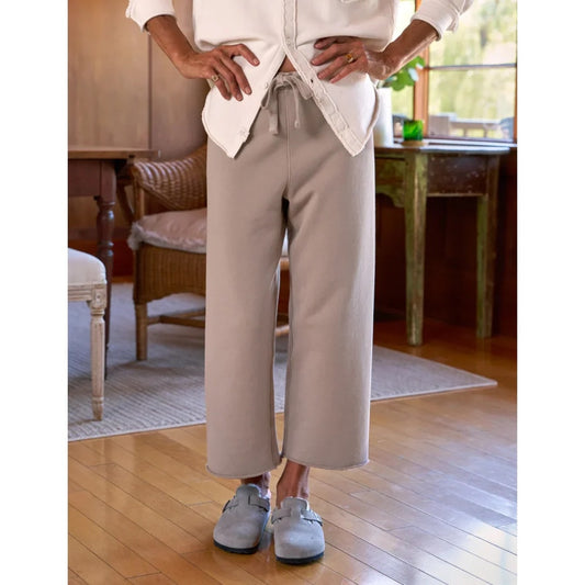 Frank & Eileen Catherine Favorite Wide Leg Cropped Sweatpants Biscotti Tan M