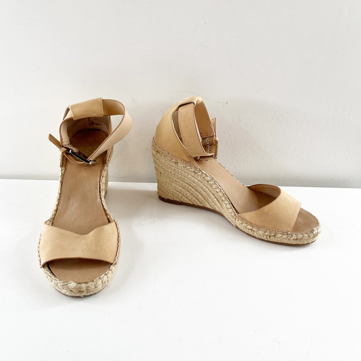 Vince Camuto Torian Ankle Strap Espadrille Wedge Sandals Beige 8