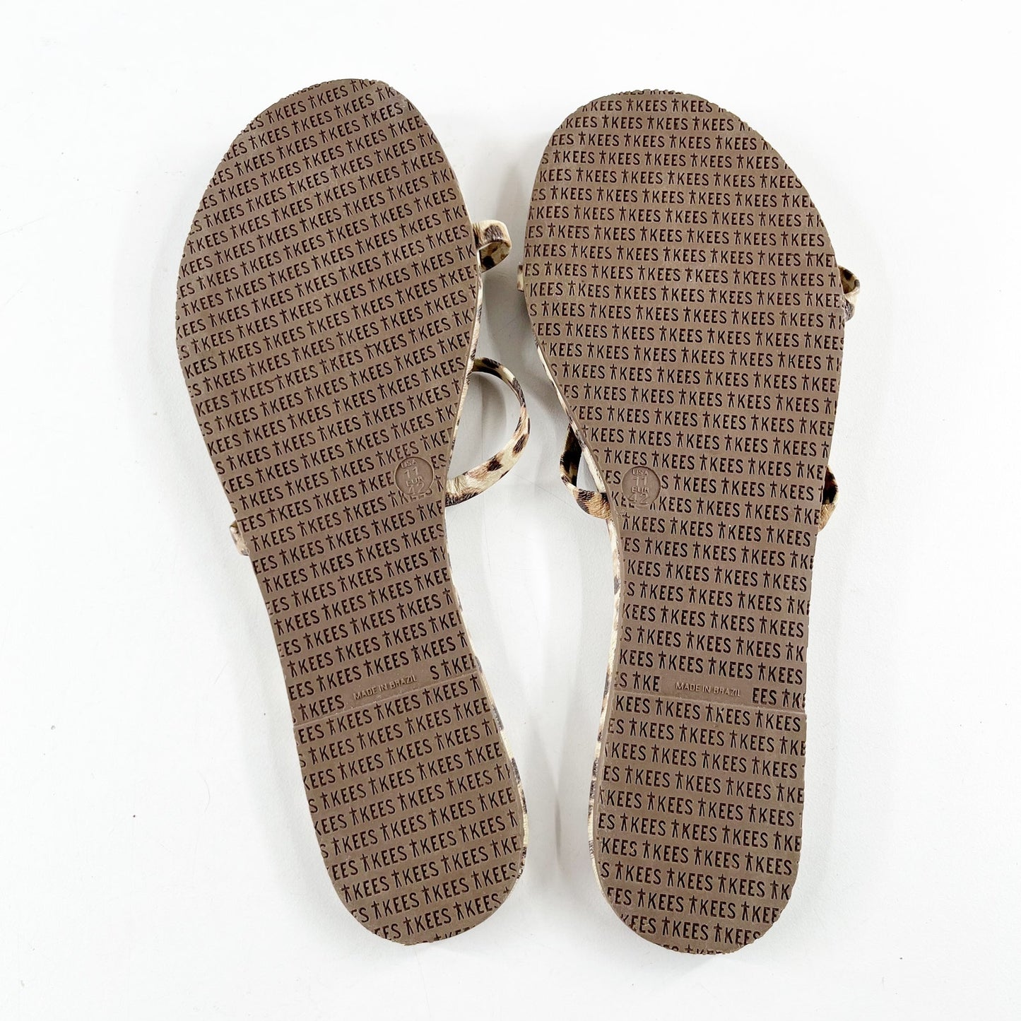 Tkees Double Strap Slide Sandals Leopard Tan Black 11