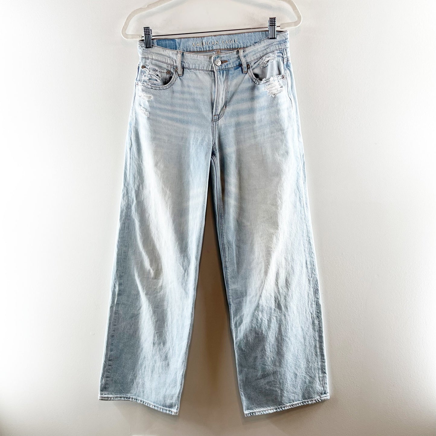 American Eagle Low Rise Wide Leg Baggy Skater Jeans Blue 2