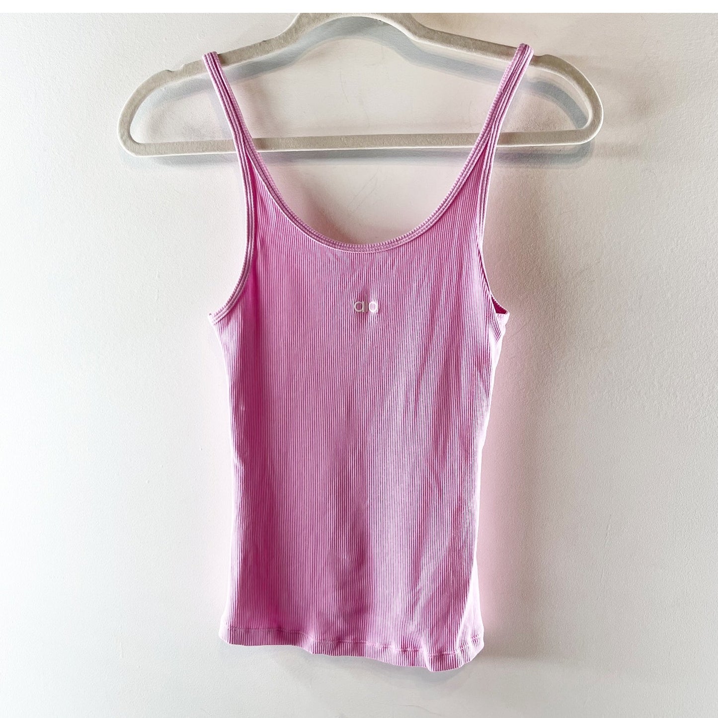 Alo Ribbed Prosper Tank Top Candy Heart Pink Small