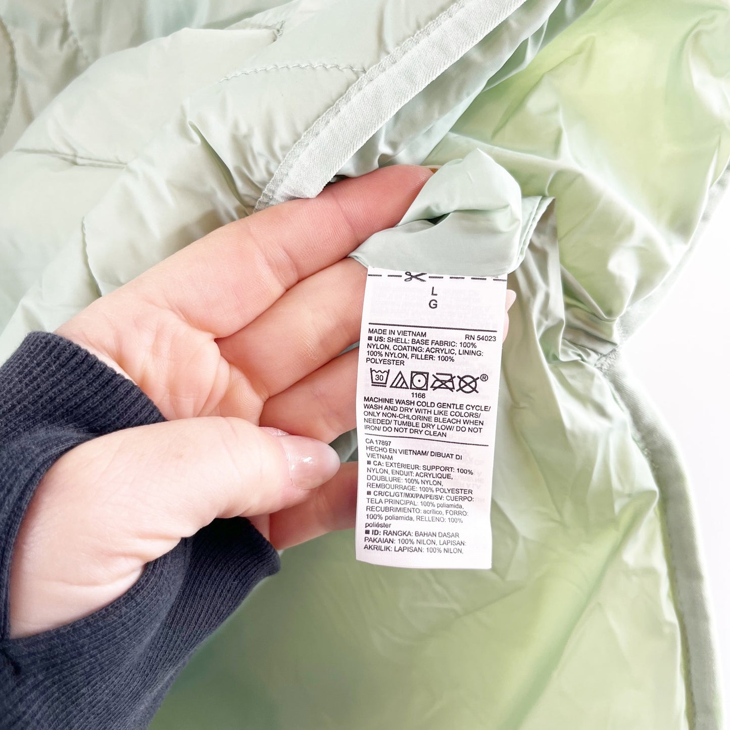 Old Navy Midweight Packable 1/2 Zip Water Resistant Puffer Jacket Green Large