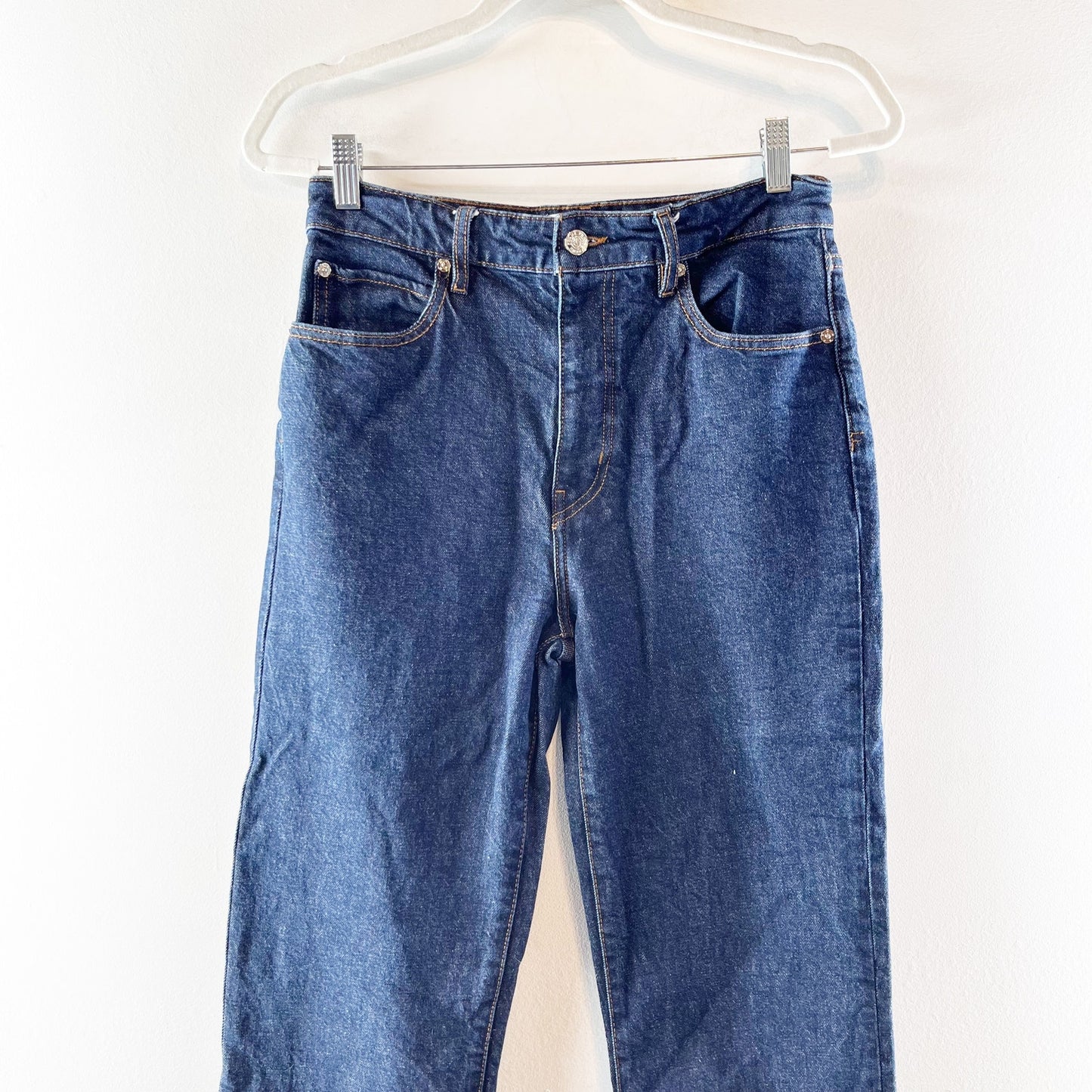 Frame The Ruler Cotton Blend Dark Wash Denim Straight Leg Jeans Taboo 28 / 6
