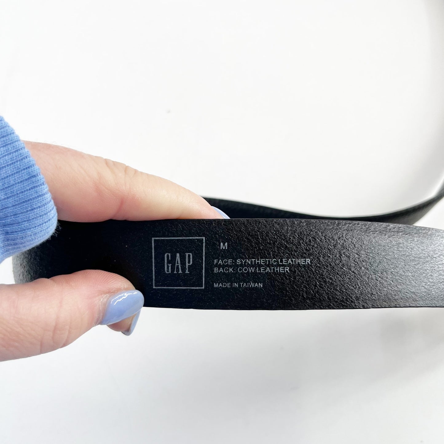 GAP Pebbled Leather Belt with Gold Buckle